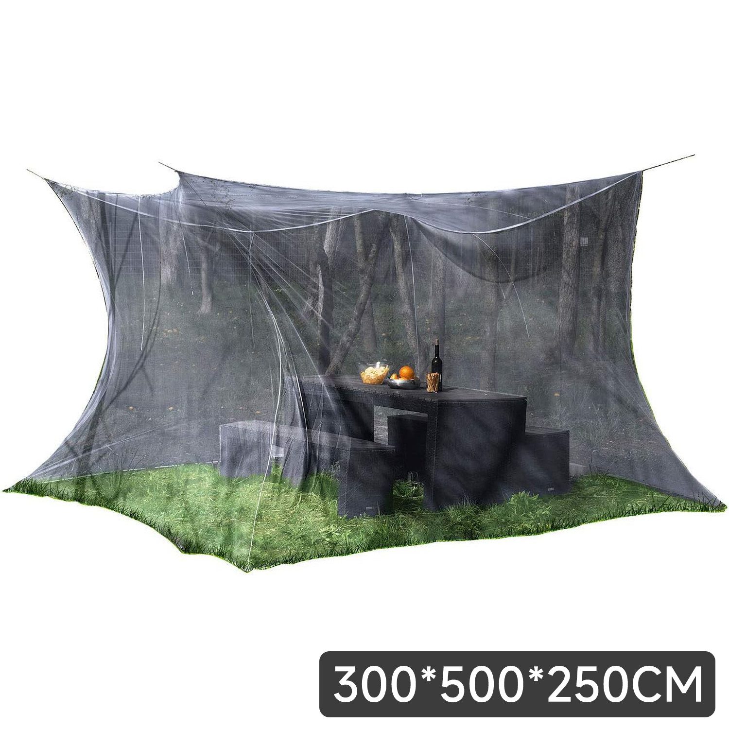 OSTWOLKE Moskitonetz für Außen Gartenhof 300 x 500 x 250 cm 256 Mesh