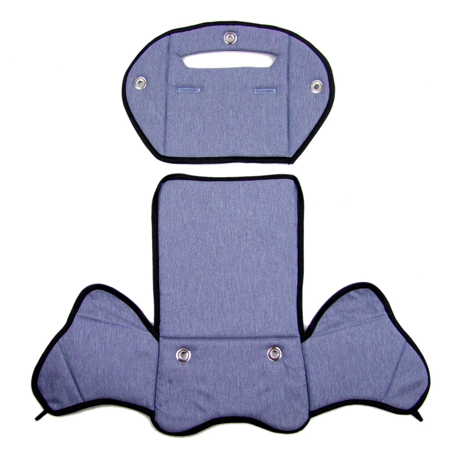 BambiniWelt by Rafael K. Fahrradkindersitz Ersatzbezug Sitzkissen für Fahrradsitz kompatibel mit Römer Jockey M4, ab: 2, bis: 6 meliert blau