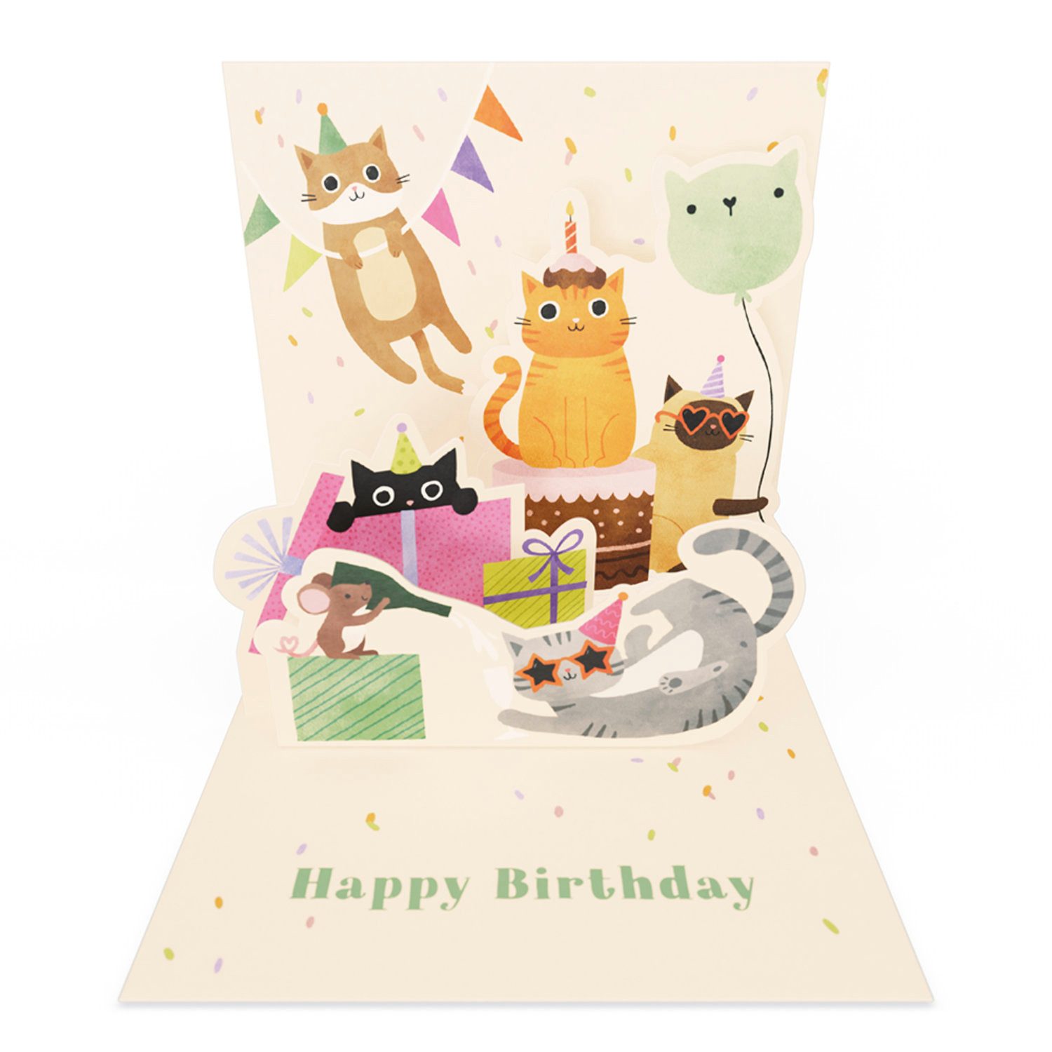 Grafik Werkstatt Glückwunschkarte Mini Pop-Up Karte Happy Birthday to you, 9 x 9 cm