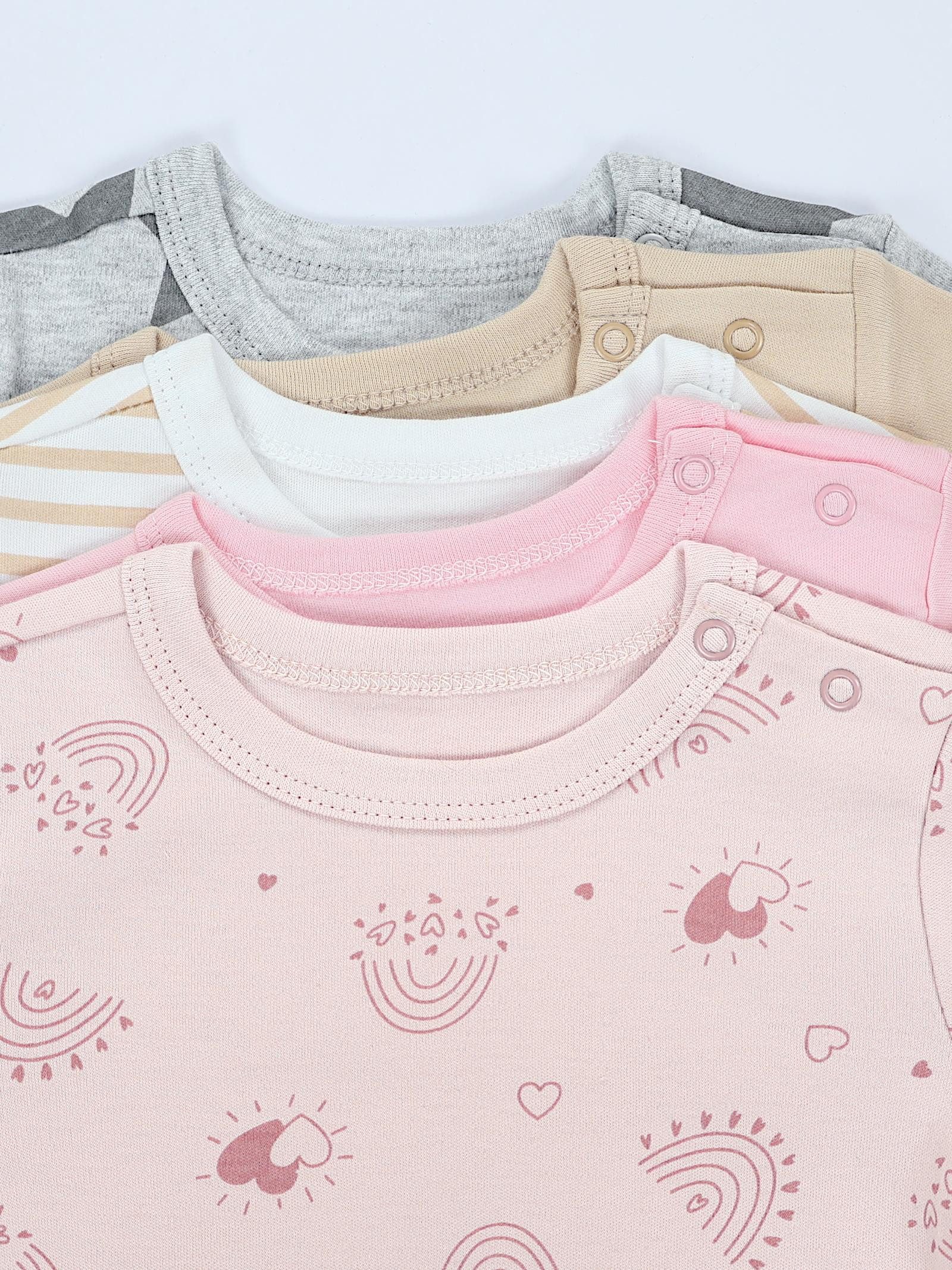 TupTam Kurzarmbody TupTam Mädchen Baby Body Kurzarm in Unifarben - 5er Pack – Bild 5 von 5