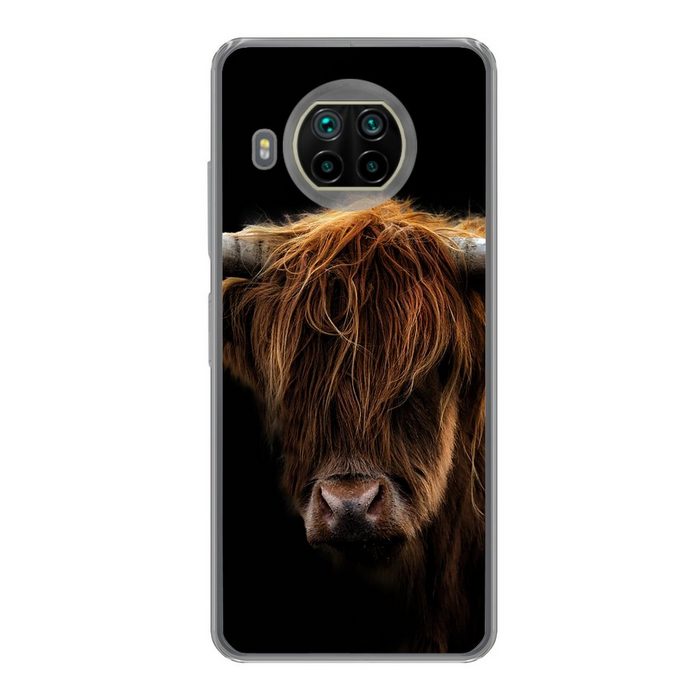 MuchoWow Handyhülle Schottischer Highlander - Hörner - Schwarz - Tiere - Natur - Wild - Phone Case Handyhülle Xiaomi Mi 10T Lite Silikon Schutzhülle