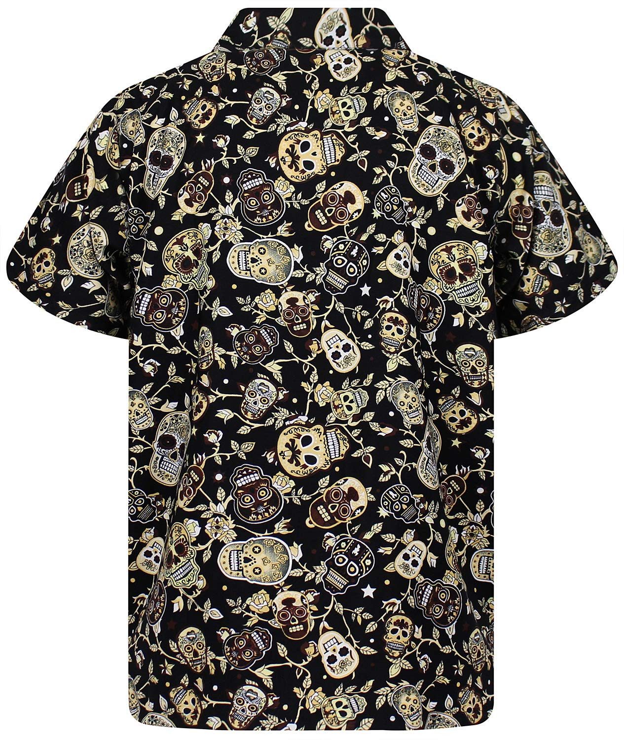King Kameha Hawaiihemd "Skull" Funky Hawaii-Hemd Herren Kurzarm Front-Tasche Stylish