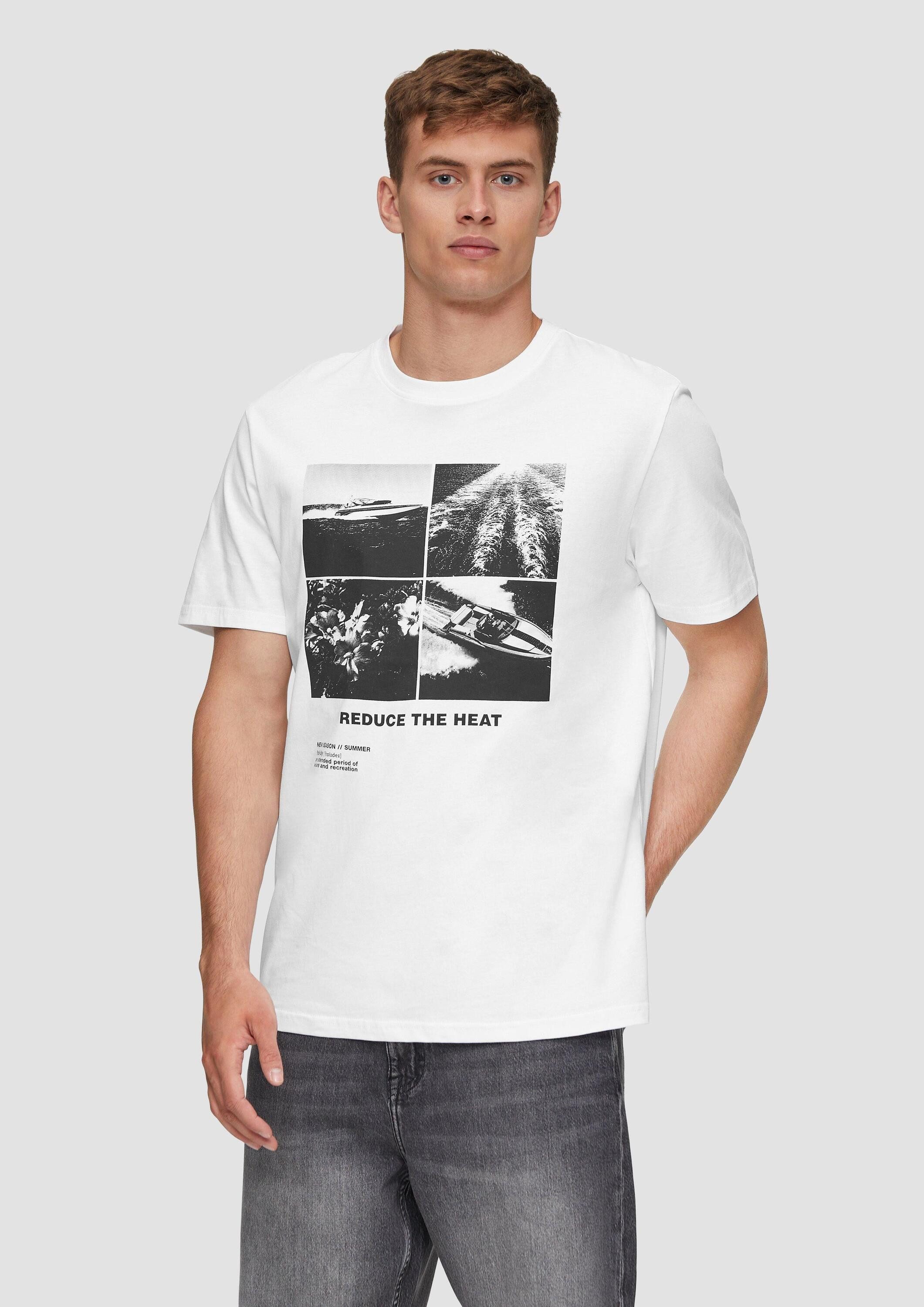 QS Kurzarmshirt T-Shirt T-Shirt aus Baumwolle mit Frontprint