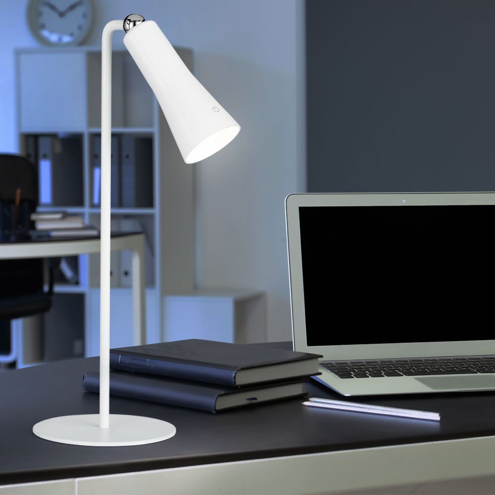 Schreibtischlampe Klemmstrahler Warmweiß, Akku inklusive, Tischleuchte Schreibtischlampe, LED Leuchtmittel WOFI