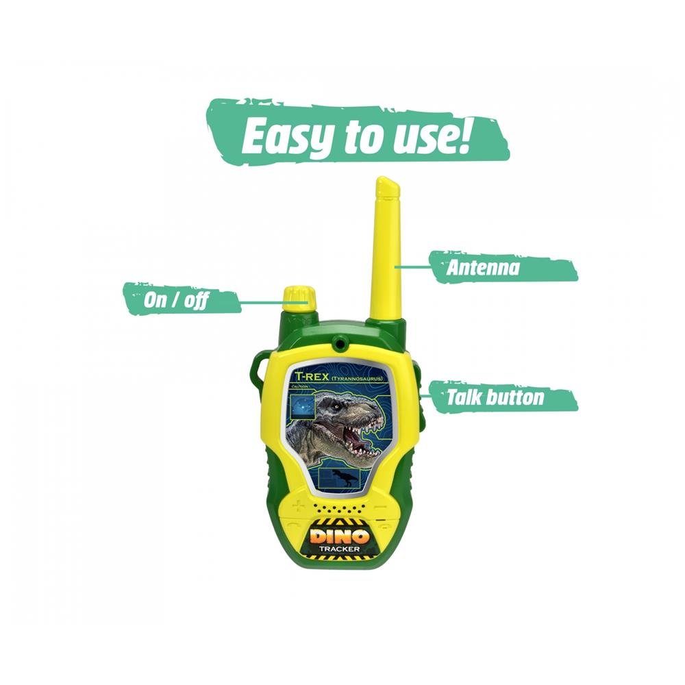 Dickie Toys Walkie Talkie Dino m 100 Funkgeräte, (Set, 2 201118200, Gelb Grün, Reichweite, / 2-St., Rollenspiel für Walkie-Talkies), Patrol