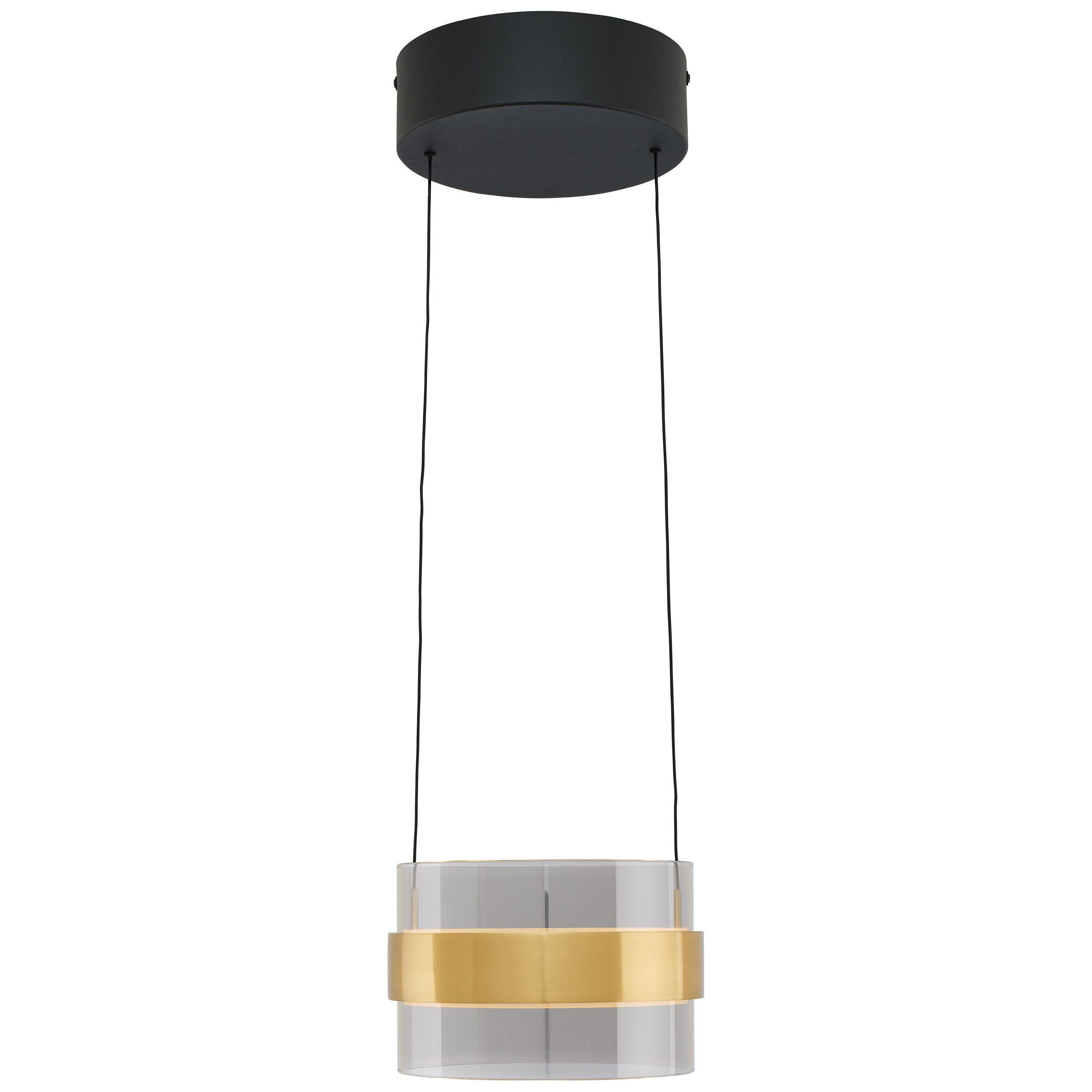 lumiCouture Inside, Memoryfunktion, mehrere Helligkeitsstufen, LED fest integriert, Warmweiß, 2700 K, Metall/Glas, messingfarben/Rauchglas