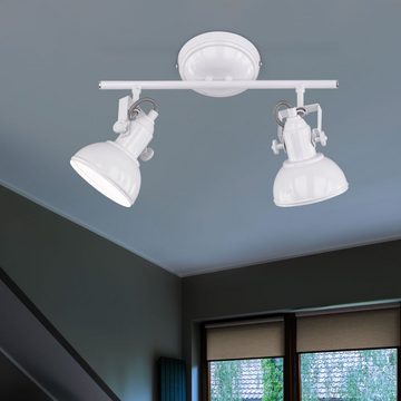 etc-shop LED Deckenspot, Leuchtmittel nicht inklusive, Deckenleuchte 2 Flammig weiß Deckenlampe Strahler