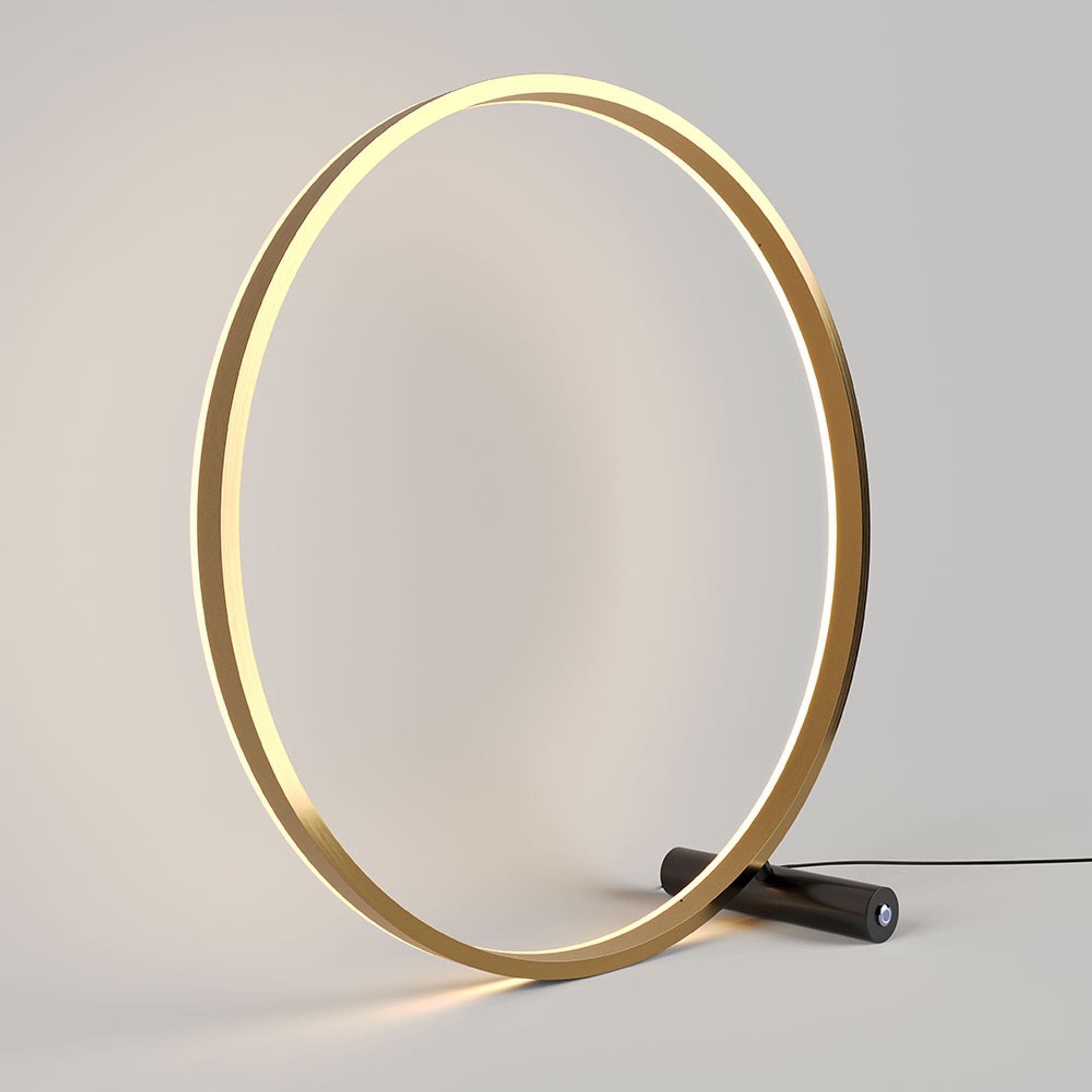 s.luce Tischleuchte LED Ringlampe Direkt oder Indirekt Schwarz/Gold, Warmweiß