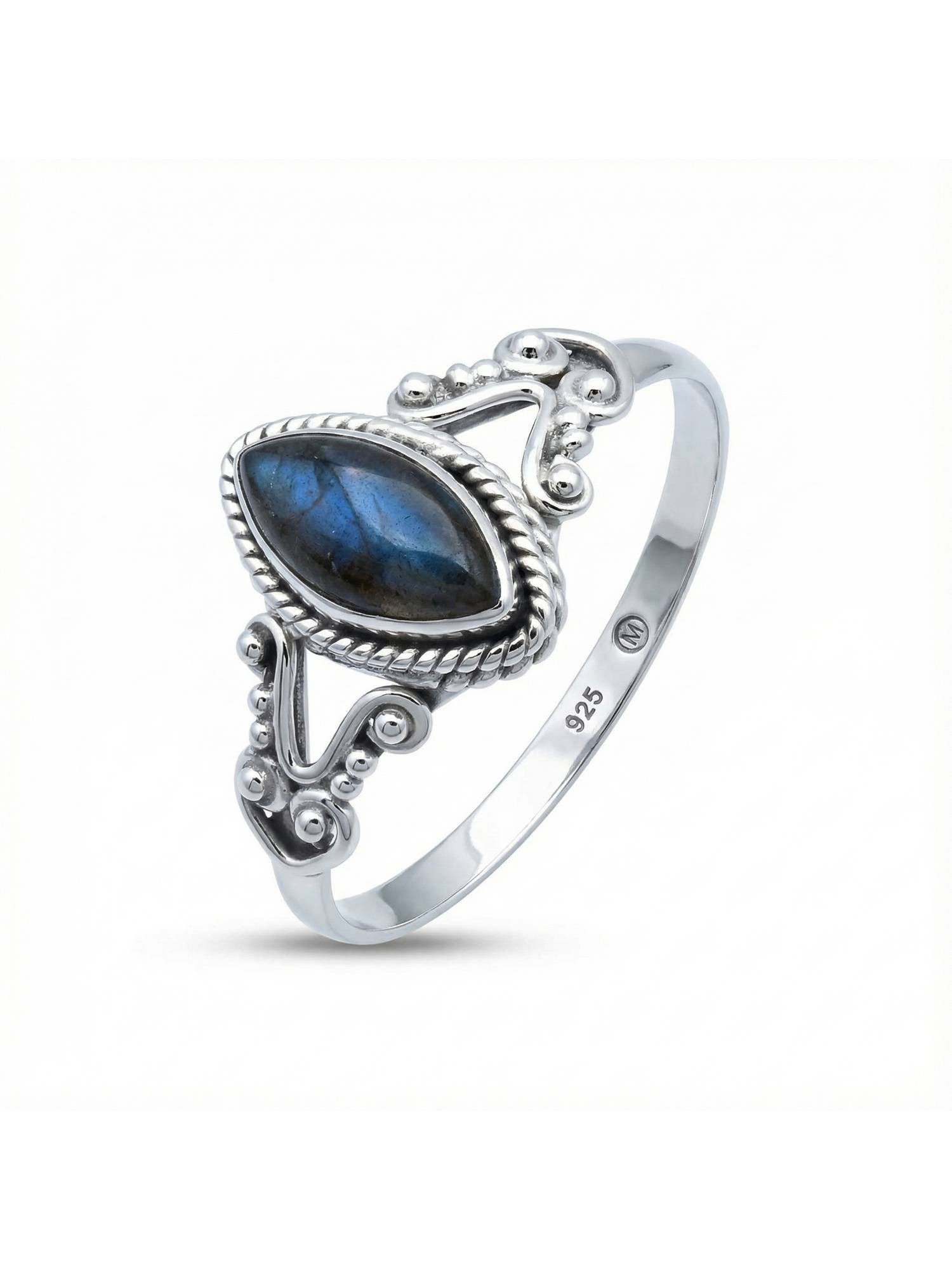 Silberring NOBALA aus 925 Silber mit Labradorit