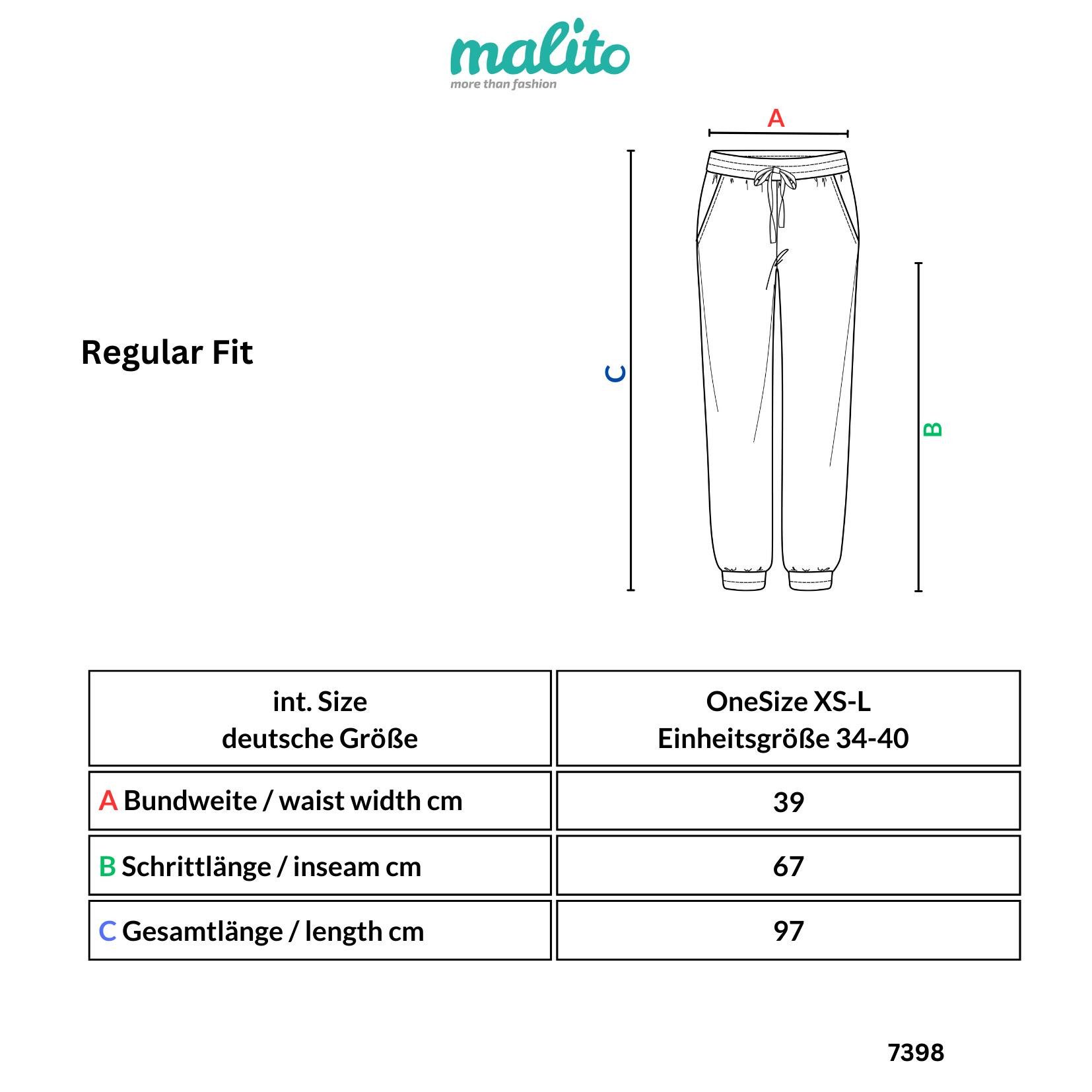 malito more than fashion Jogginghose malito Damen Jogginghose mit Knopfleiste, Sporthose meliert, Baggy Baggyhose mit elastischem Bund Einheitsgröße