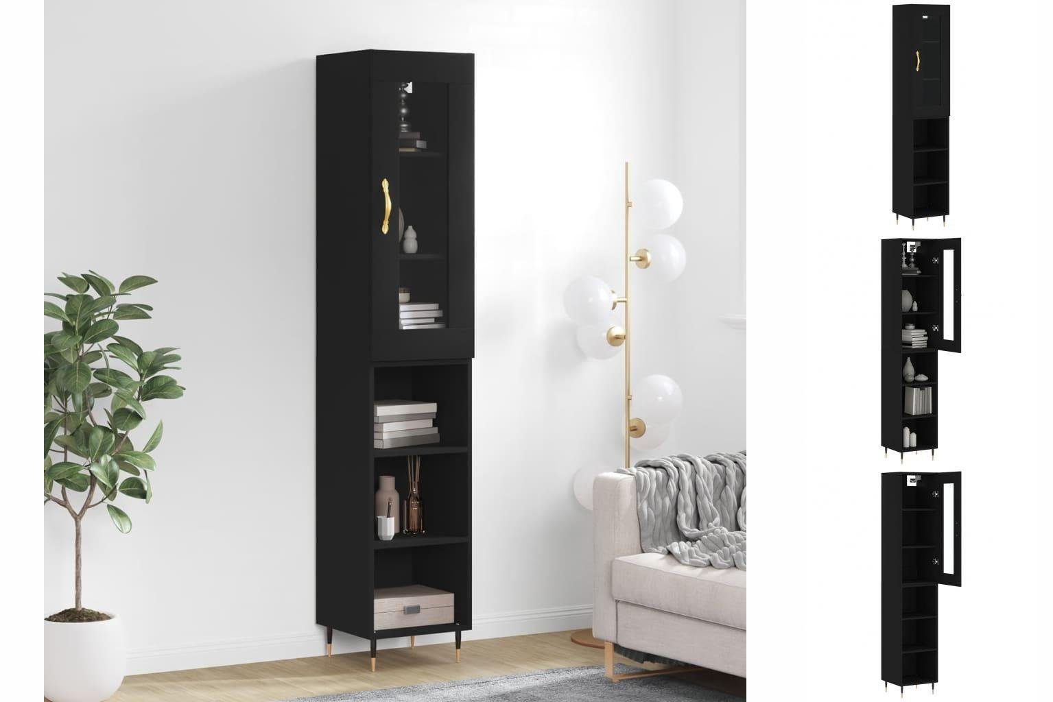 Holzwerksto Regal Schrank Kleiderschrank vidaXL Hochschrank Highboard 34,5x34x180 cm Schwarz