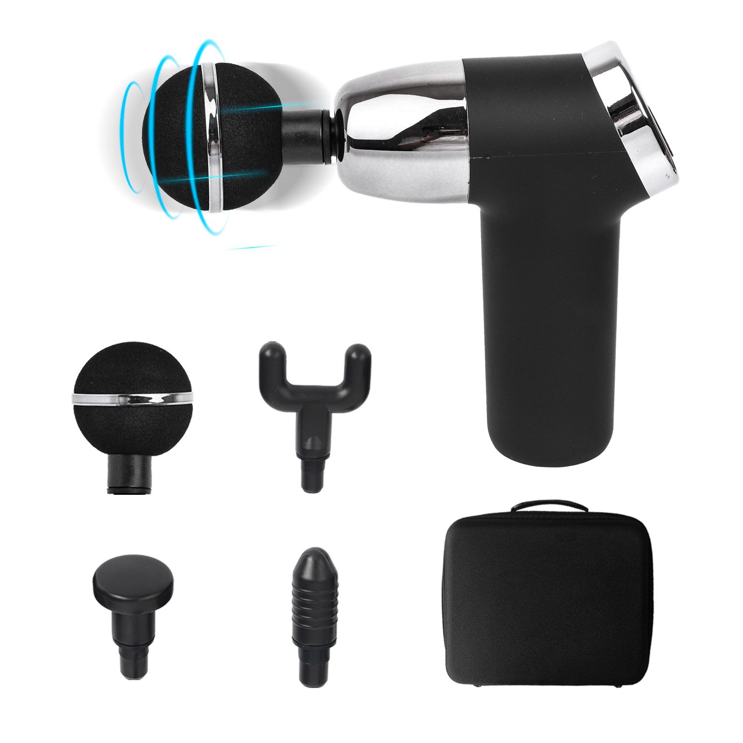 AsVIVA Massagegerät Massagepistole AsVIVA MGN2 Physiovibe S Massage Gun mit 4 Aufsätzen