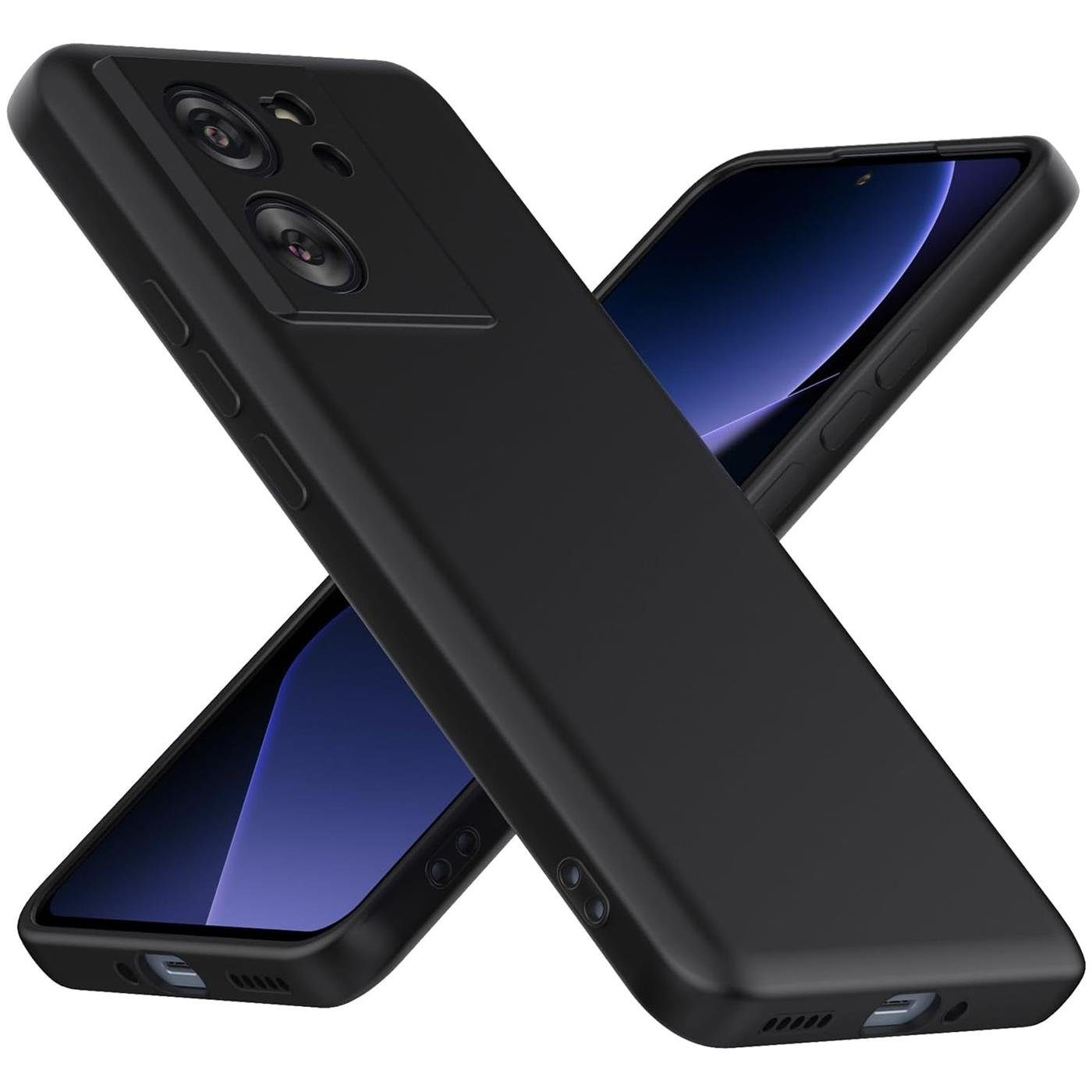CoolGadget Handyhülle Handy Schutzhülle für Xiaomi 13T / 13T Pro matt schwarz 6,67 Zoll, Silikon TPU Hülle Schutz Tasche Cover schlicht Slim Case