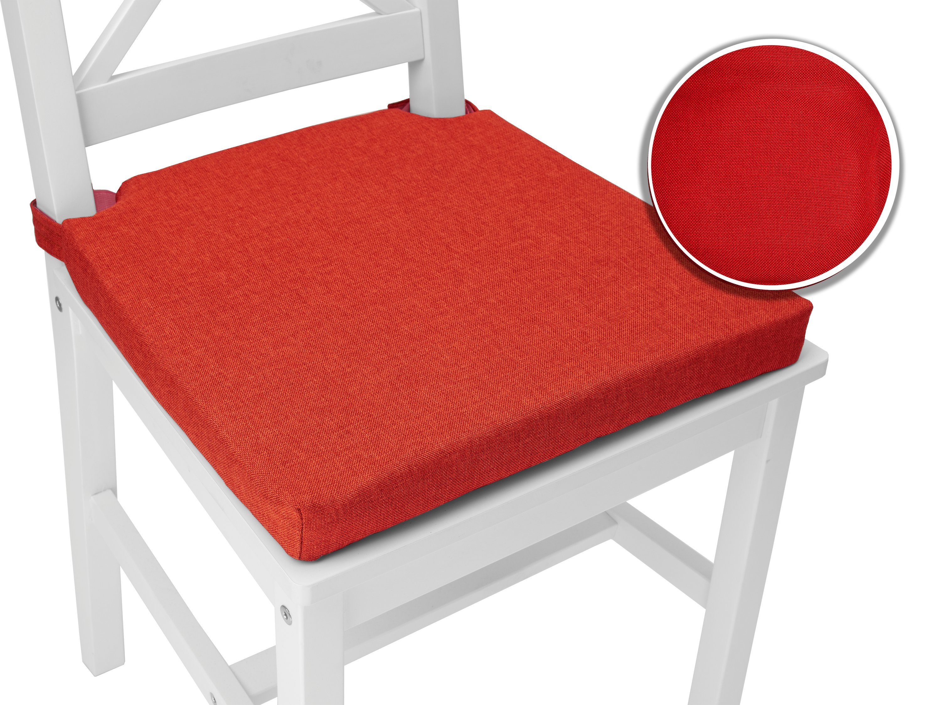 sunnypillow Stuhlkissen 4er Set Kissen Maße: 42 (vorne), 35 (hinten) x 40 x 5 cm