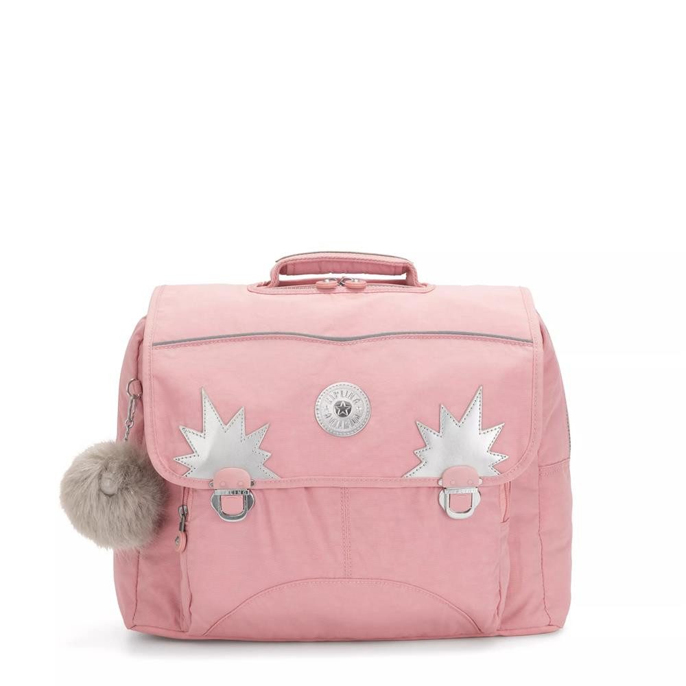 KIPLING Schulrucksack INIKO, mittelgroße Schultasche, Bridal Rose (rosa), Schulrucksack