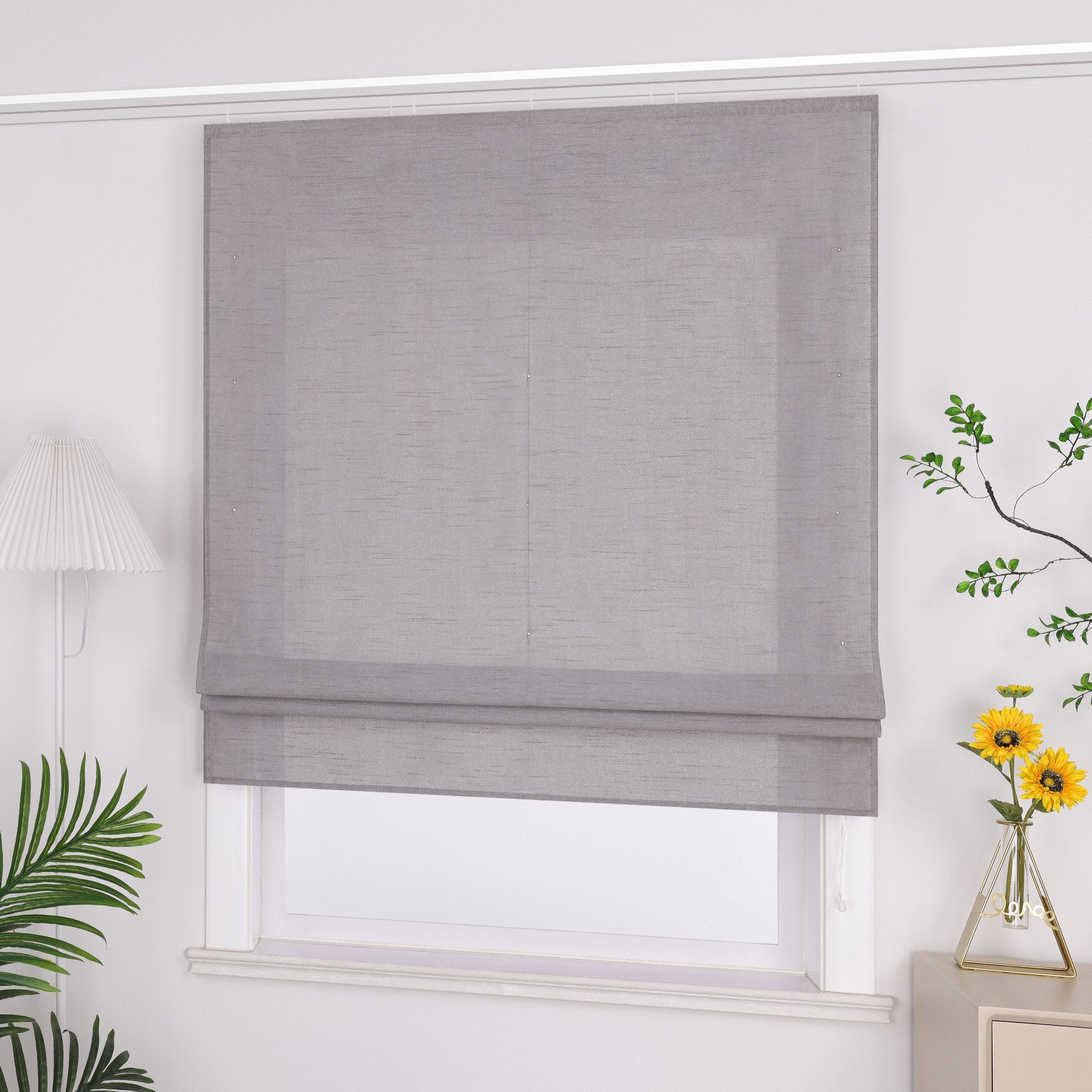 Joyswahl Raffrollo, mit Klettband, Uni Strukturiertes Gewebe Gardinen Küche günstig online kaufen