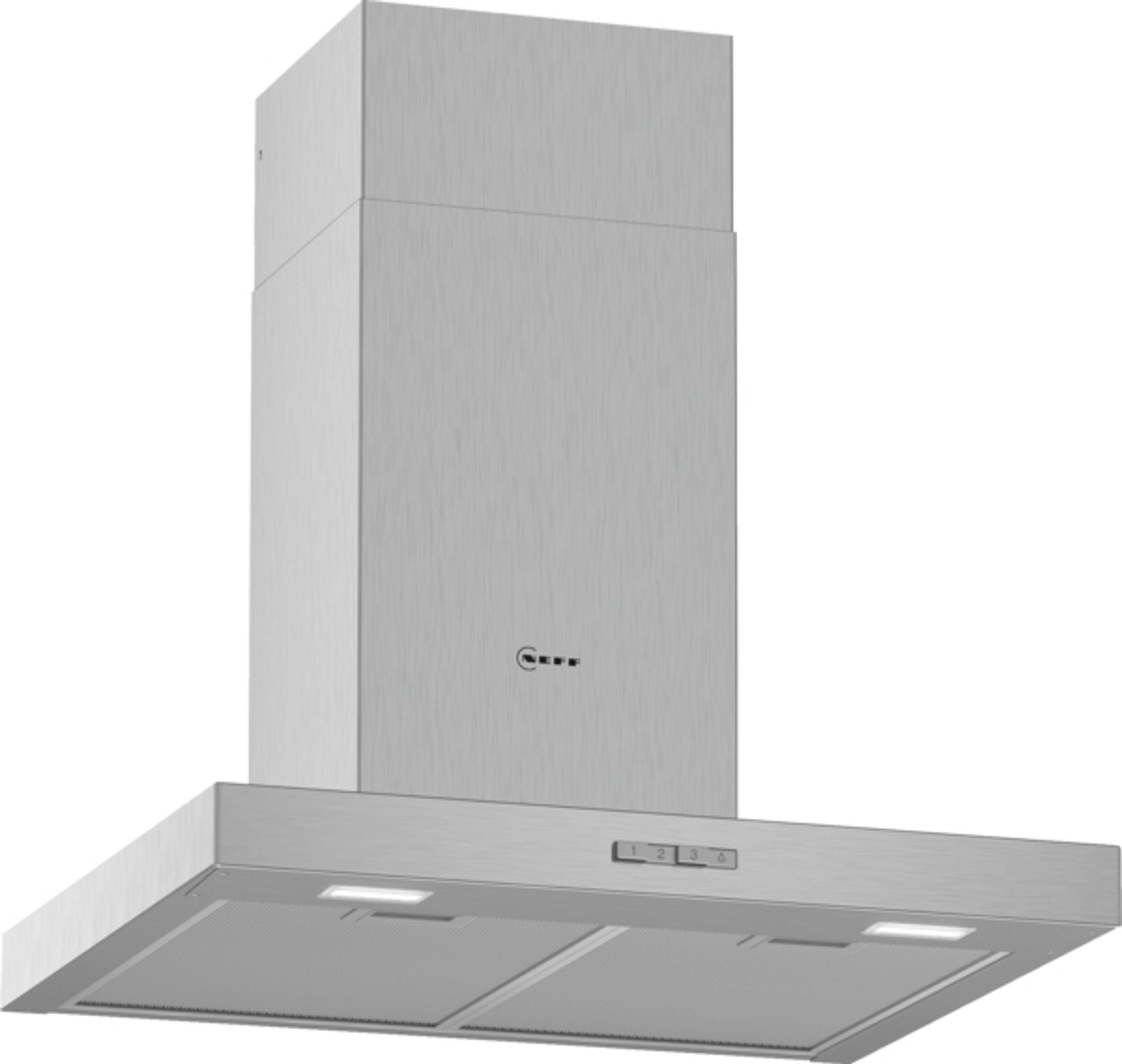 NEFF Wandhaube D64BBC0N0 Serie N 30 D64BBC0N0, 60 cm, Abluft, Umluft, Design-Haube 'Box', Edelstahl