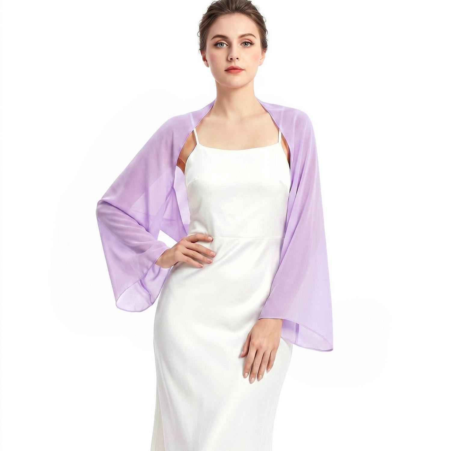 LuxusKollektion Chiffontuch Schal Chiffon Damen Lila Einheitsgröße