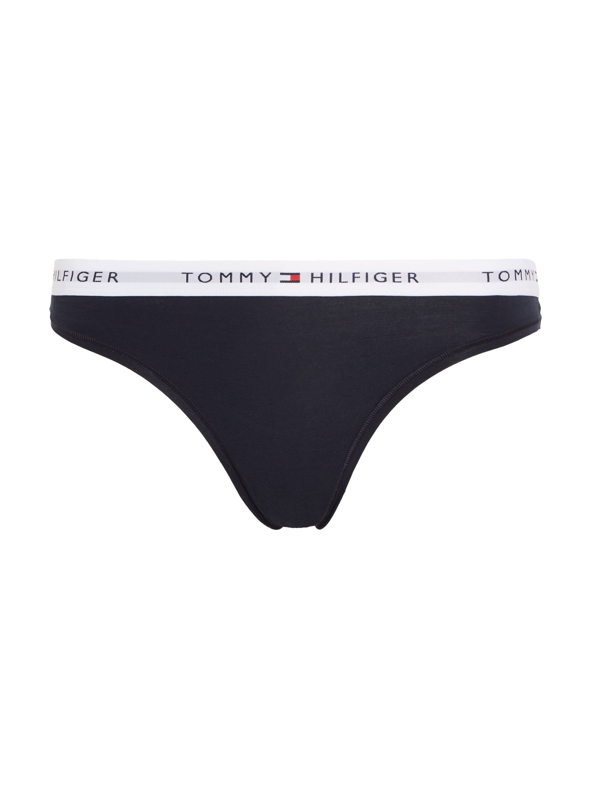 dem Tommy mit Sky Hilfiger Underwear Desert auf (dunkelblau) Logo T-String Taillenbund