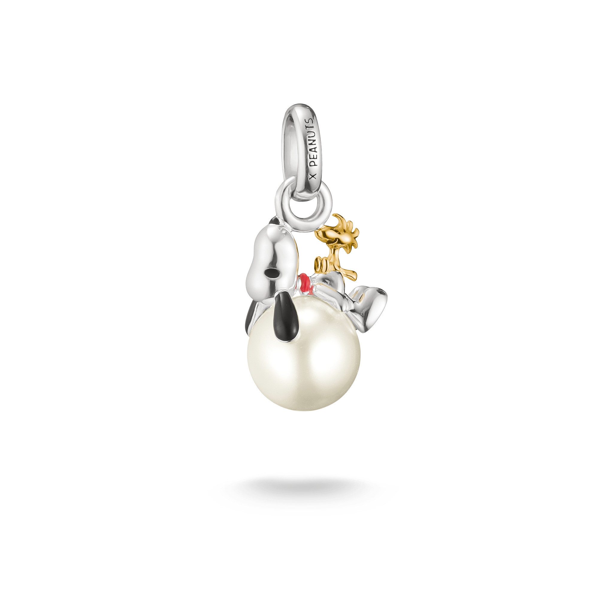 THOMAS SABO Charm-Einhänger THOMAS SABO x Peanuts Snoopy/Woodstock Santa Edition - Connect, mit Perle (imitiert)