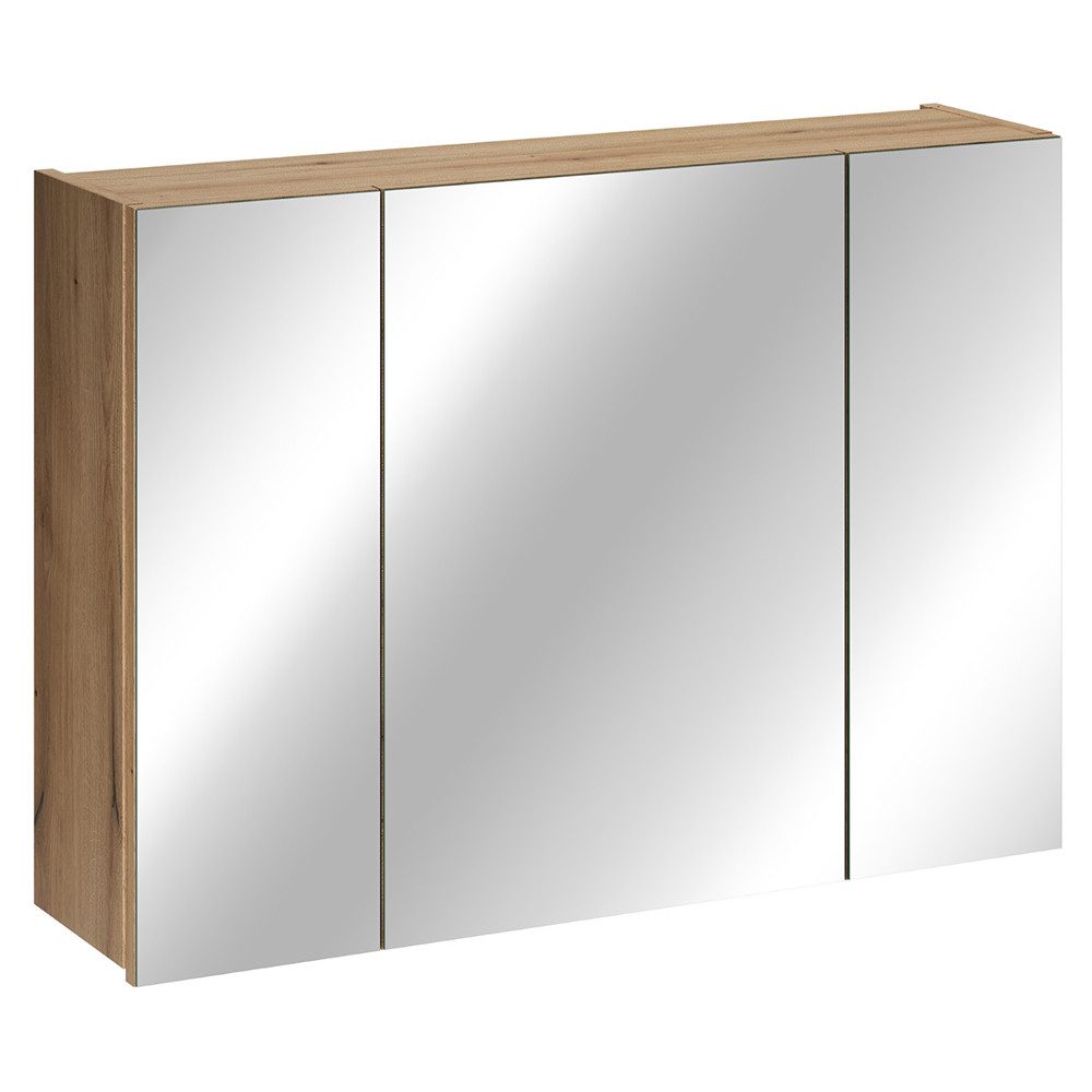 Lomadox Spiegelschrank NEWPORT-56-EVOKE mit 80 cm Breite in Eiche, 3-türig