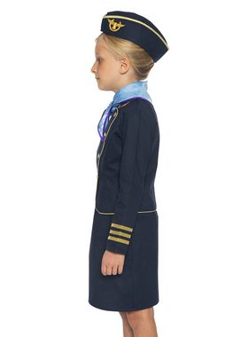 Maskworld Kostüm Stewardess Kinderkostüm, Vierteiliges Kostüm für Flugbegleiterinnen von MASKWORLD