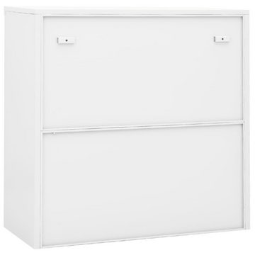vidaXL Kleiderschrank Büroschrank mit Schiebetür Weiß 90x40x90 cm Stahl