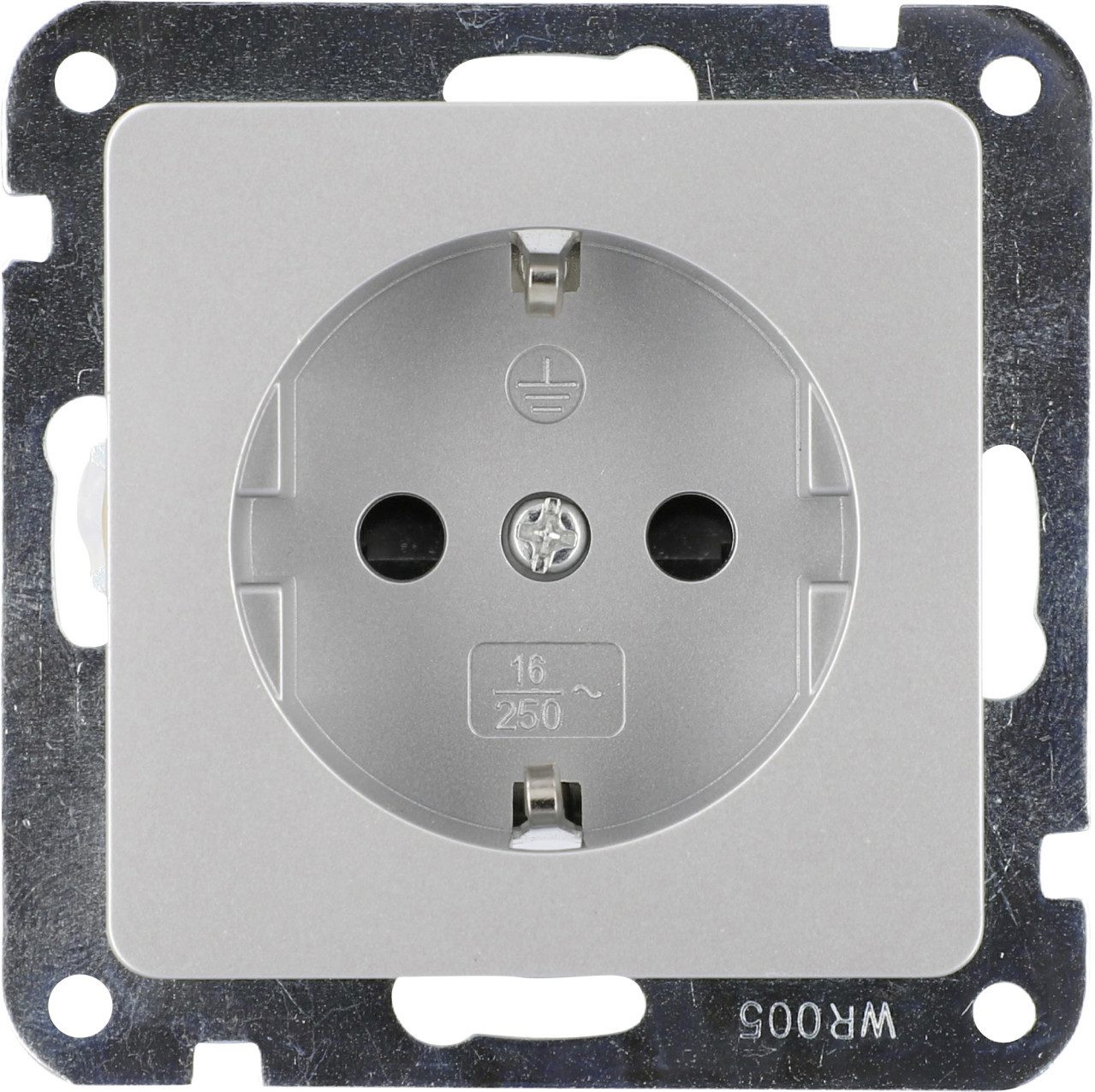 UNITEC Steckdose Unitec Steckdose ohne Rahmen silber, Serie Genua