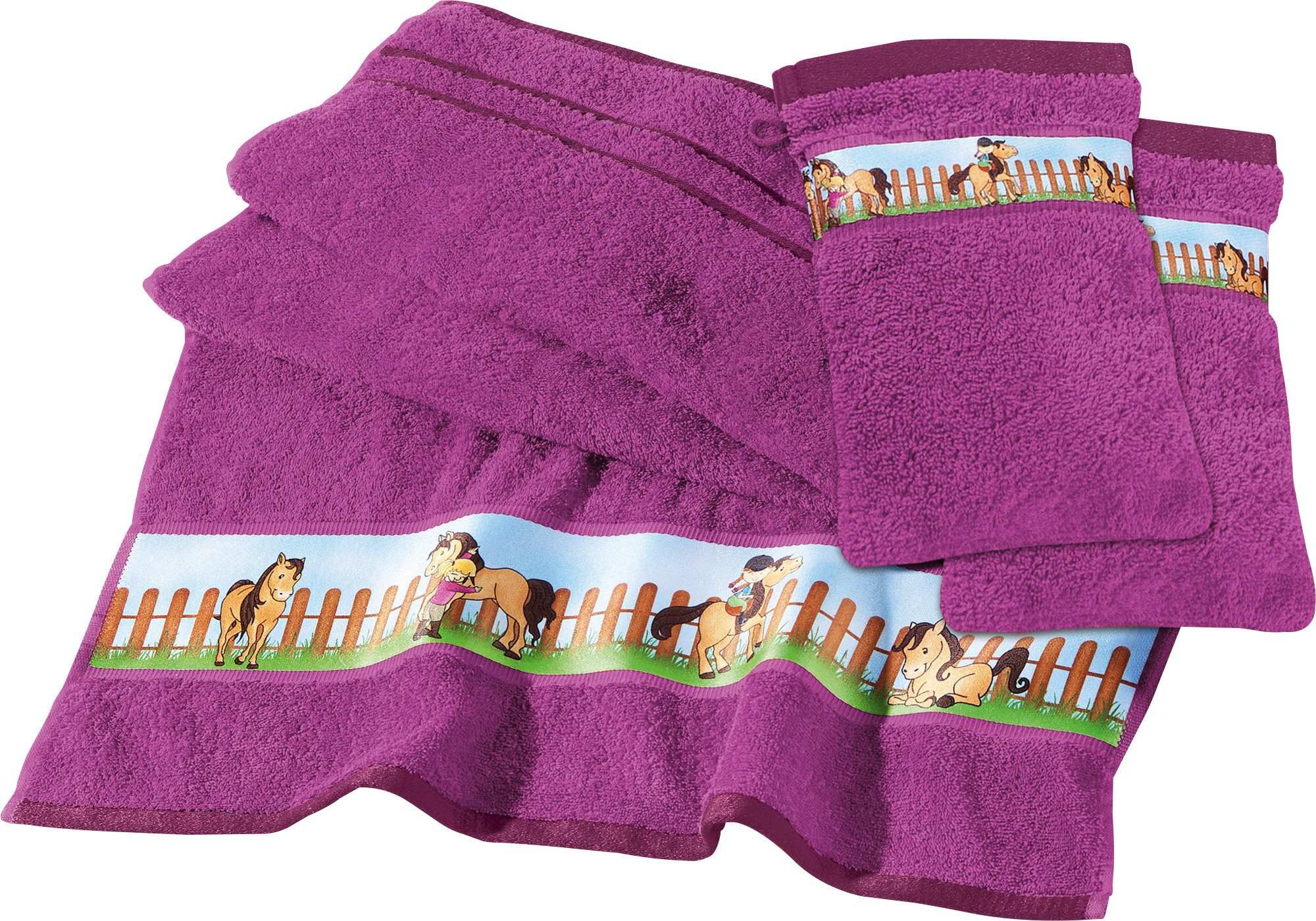 Erwin Müller Handtücher Kinder-Frottier-Set 3-teilig (1 HT + 2 WH), Walk-Frottier Uni