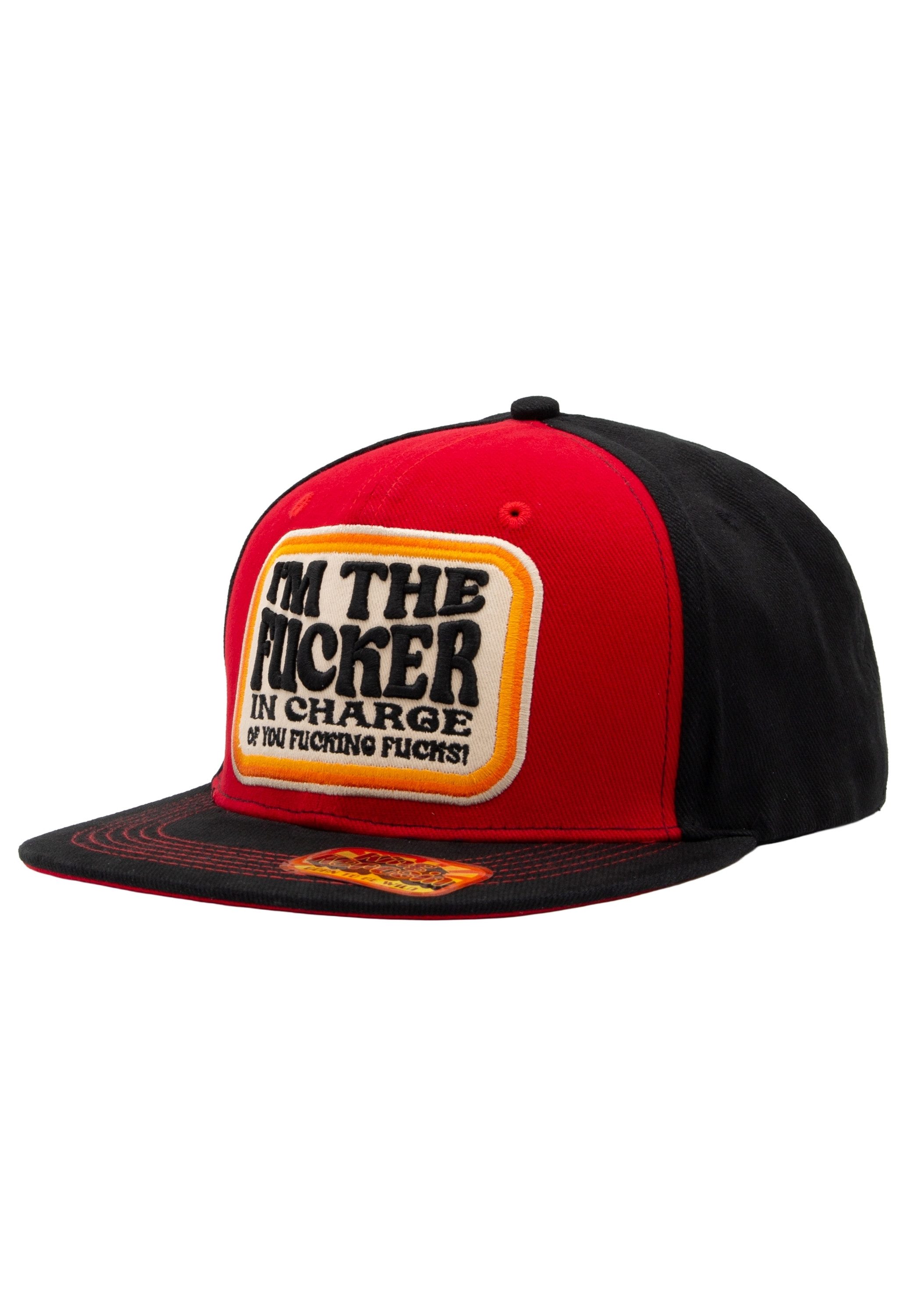 KingKerosin Snapback Cap I'm The Fucker In Charge Of You Fucking Fucks (1-St) mit verstecktem Print