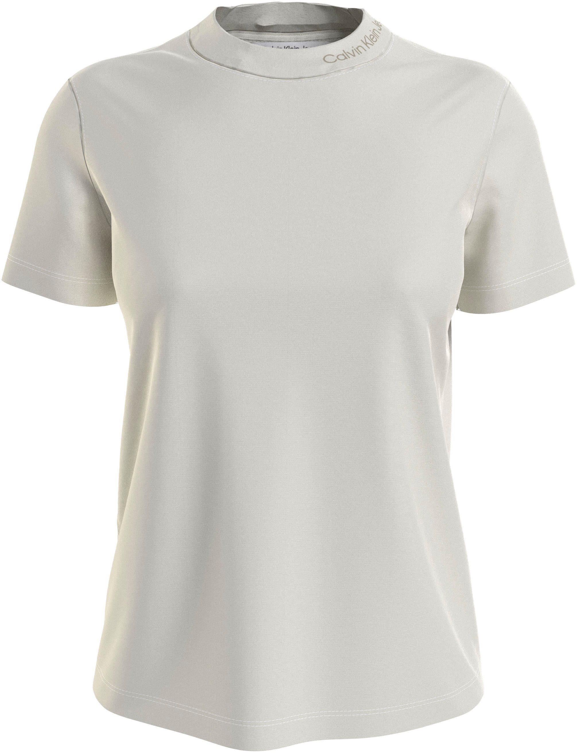 Calvin Klein Jeans T-Shirt EMBROIDERED NECKLINE TEE ecru-beige | T-Shirts