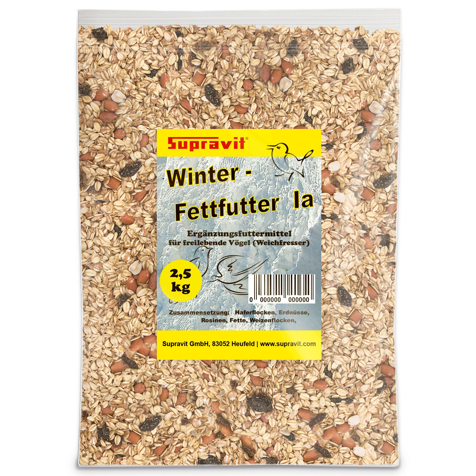 Supravit Premium Fettfutter für Wildvögel - Fett- & Energiereiches Winterfutter, Hauptfutter für: Wildvogel