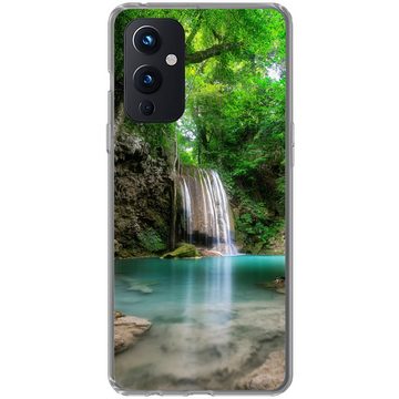 MuchoWow Handyhülle Dschungel - Wasserfall - Pflanzen - Wasser - Natur, Phone Case, Handyhülle OnePlus 9, Silikon, Schutzhülle