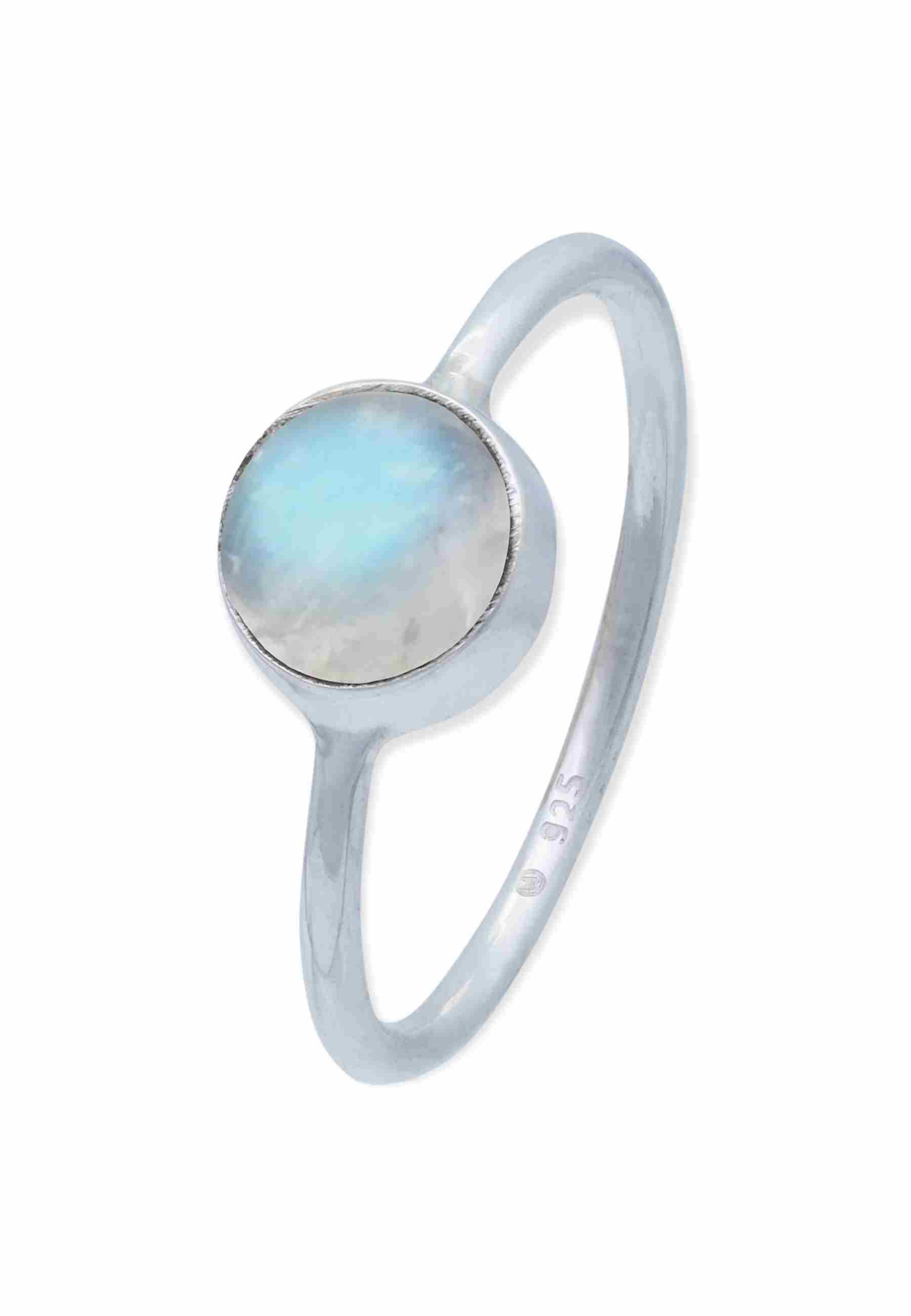 mantraroma Silberring SAMA rund aus 925 Silber mit Regenbogen Mondstein (Ri günstig online kaufen
