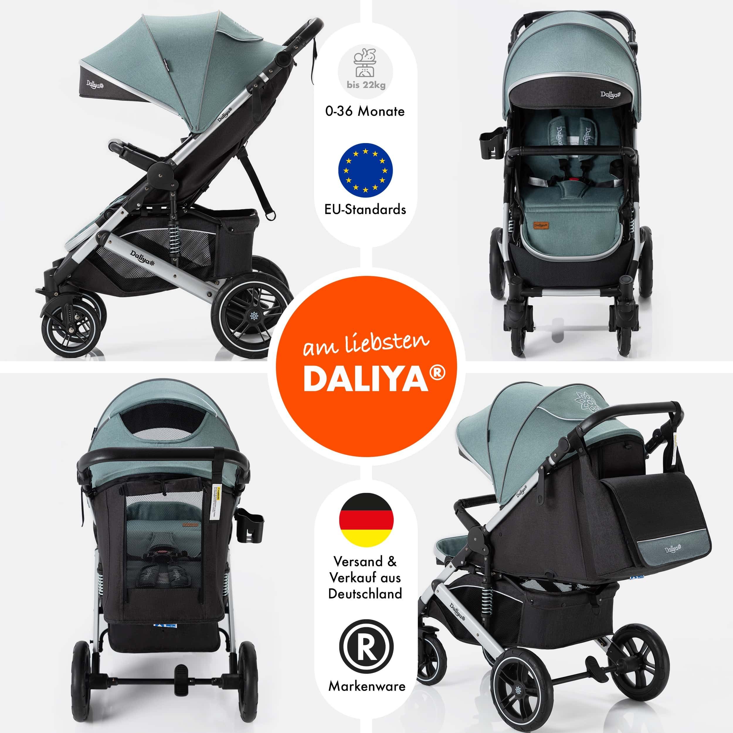Daliya® Kinder-Buggy RAPIDY Buggy Kinderwagen, XXL Set, kompakt, Kinderbuggy, Sportwagen, (XXL 10-tlg. Komplettset, 10-tlg), Liegeposition, Fußsack, Spieltisch, Wickeltasche, Regenverdeck