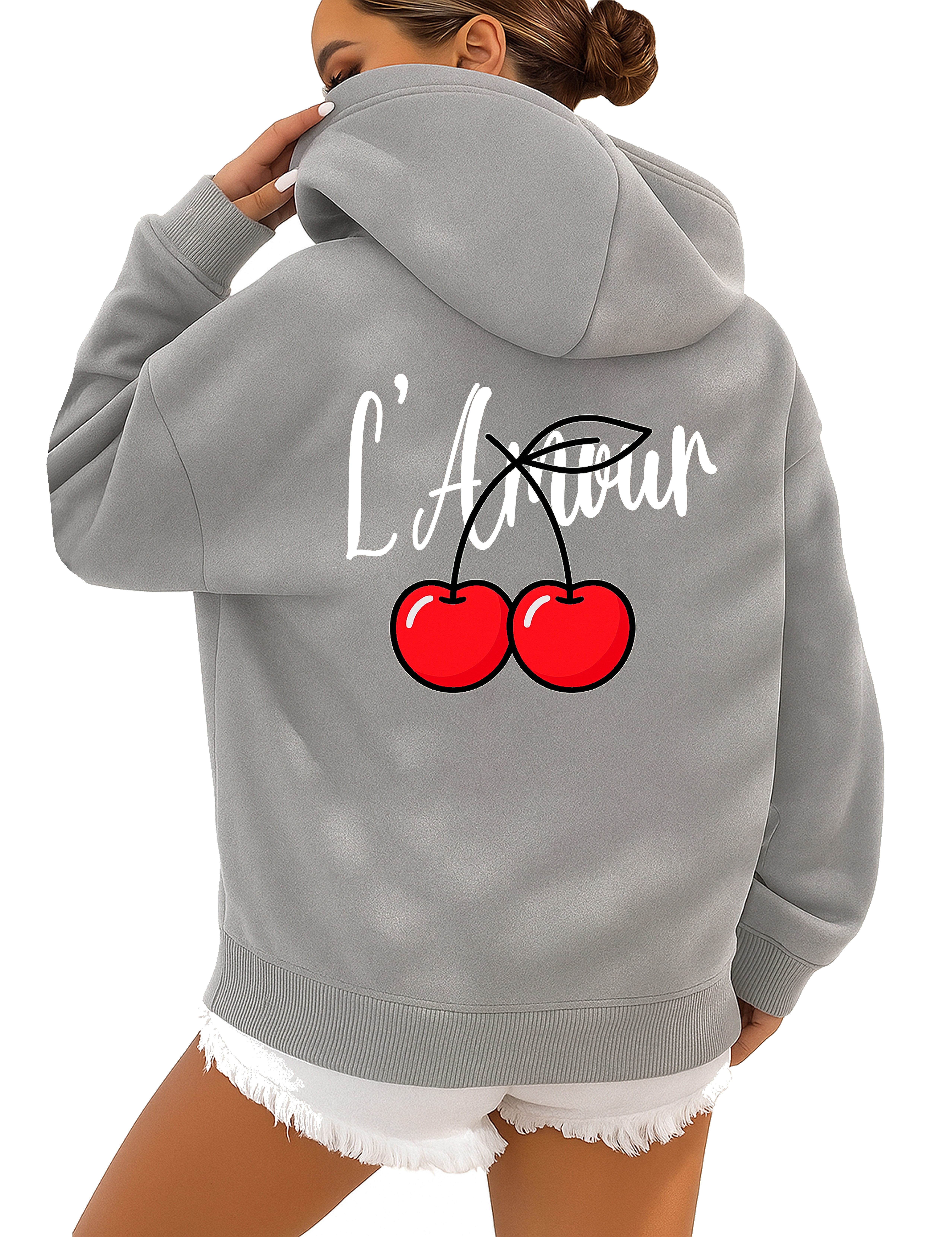 RMK Kapuzenpullover Damen Pullover L'Amour Winter Hoodie Hoody Oversized Sw günstig online kaufen