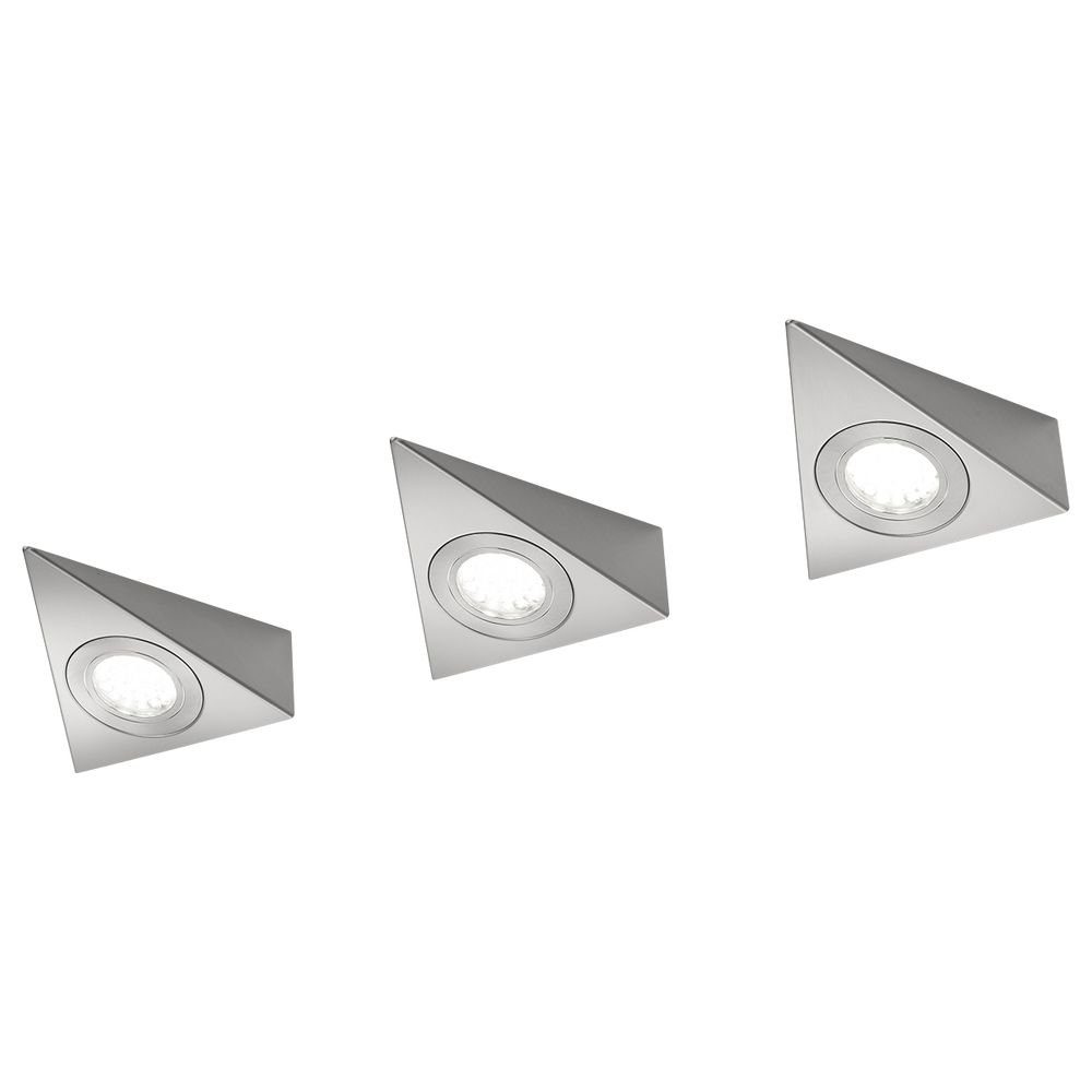 LED, Unterbauleuchten Leuchtmittel 600lm, Angabe, fest in TRIO Nickel-Matt LED Möbelleuchten enthalten: Unterschrankleuchte 3x3W verbaut, keine Ja, warmweiss,