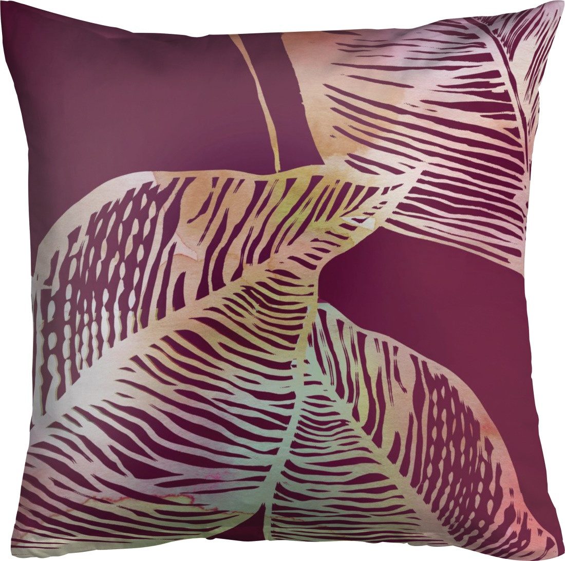 LIVING DREAMS Bettwäsche Baumwoll Satin Bettwäsche SURA, Satin, 2 teilig, anschmiegsamer Baumwollsatin, filigrane Blätter, Trend: Beerenfarbe