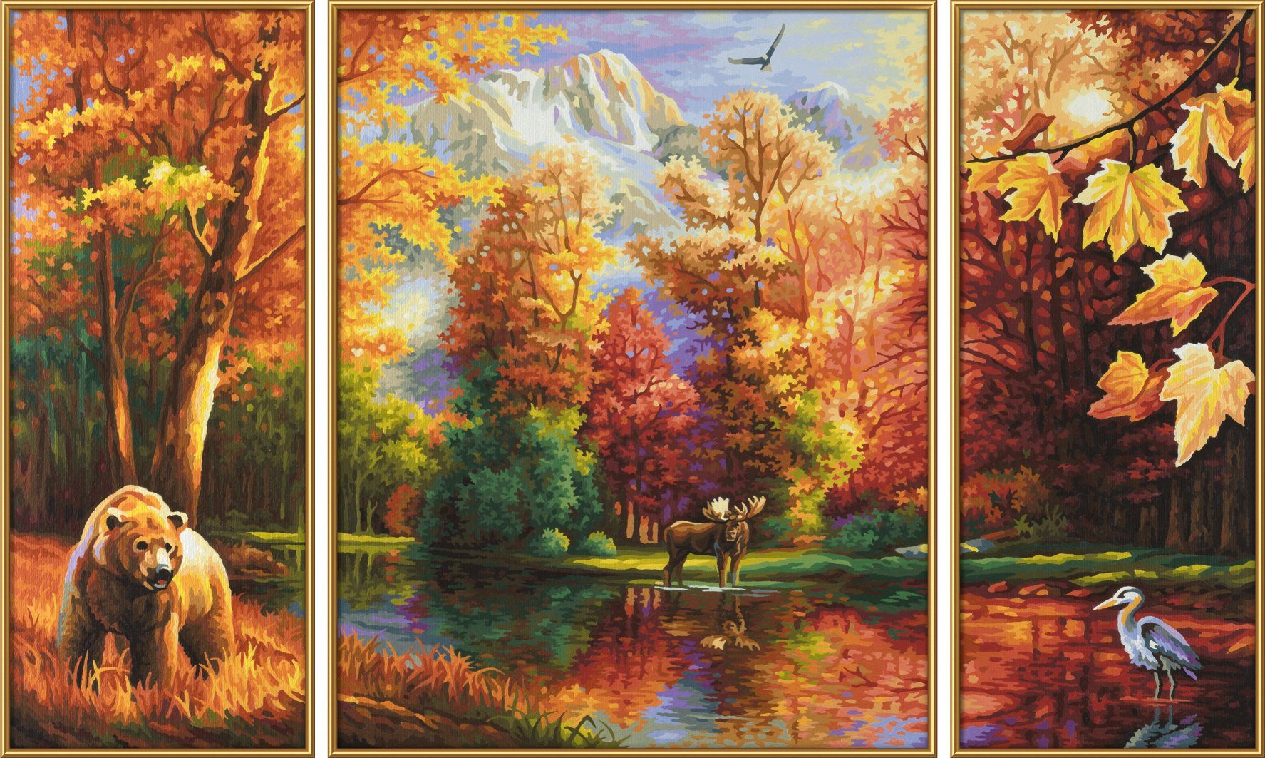 Schipper Malen nach Zahlen Meisterklasse Triptychon - Indian Summer, Made in Germany