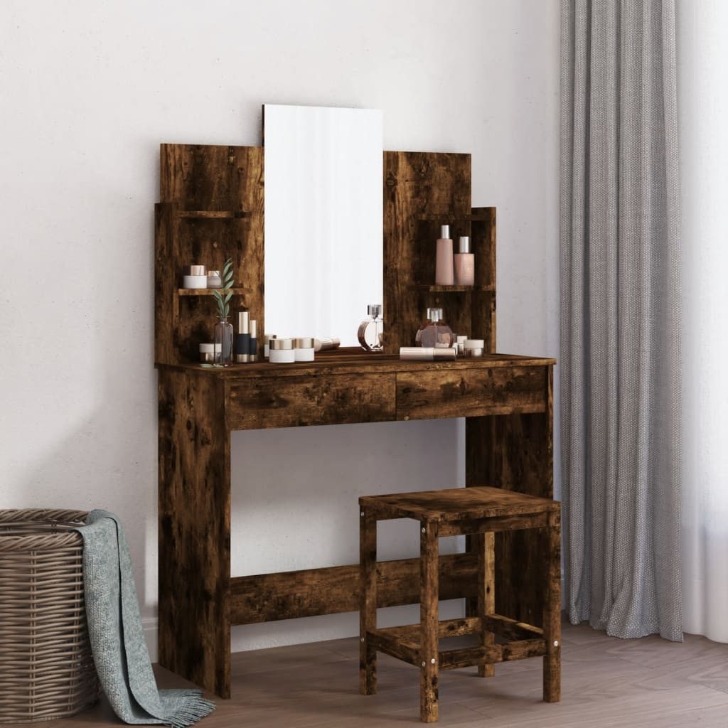 vidaXL Schminktisch NA Schminktisch Frisiertisch Beautytisch 2 Regale