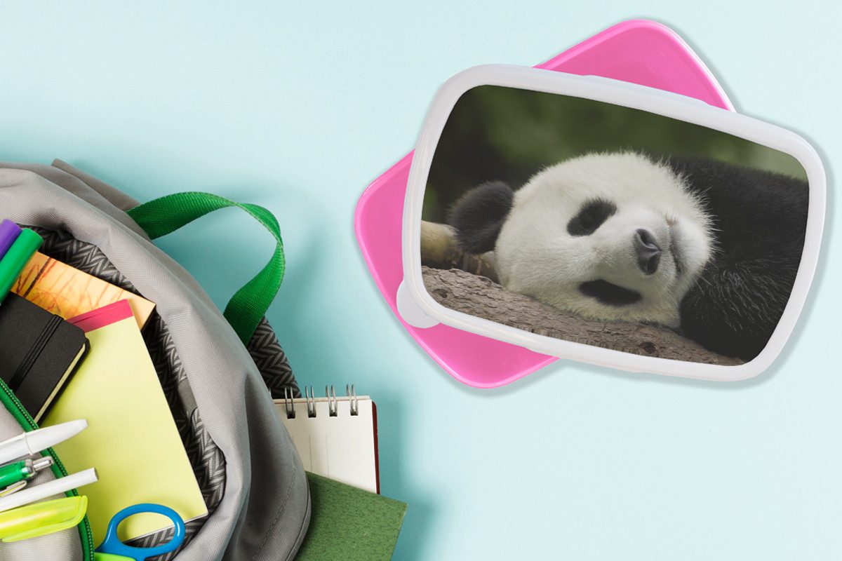 MuchoWow Lunchbox Panda - Bären - China, Kunststoff, (2-tlg), Brotdosen, Lunch Box, Brotbox für Kinder und Erwachsene
