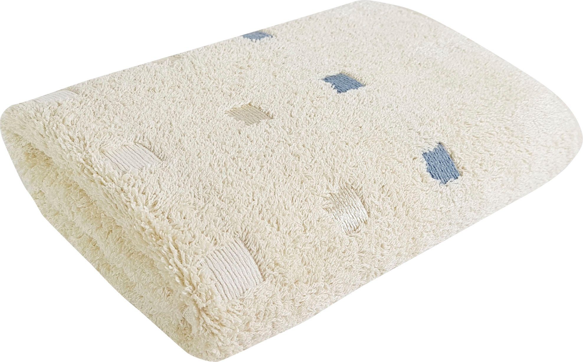 Walkfrottier Badetuch Buchenholzfaser, beige-offwhite Quattro, in Österreich CO2 frottier neutrale natürliche, (1-St), herstellt framsohn