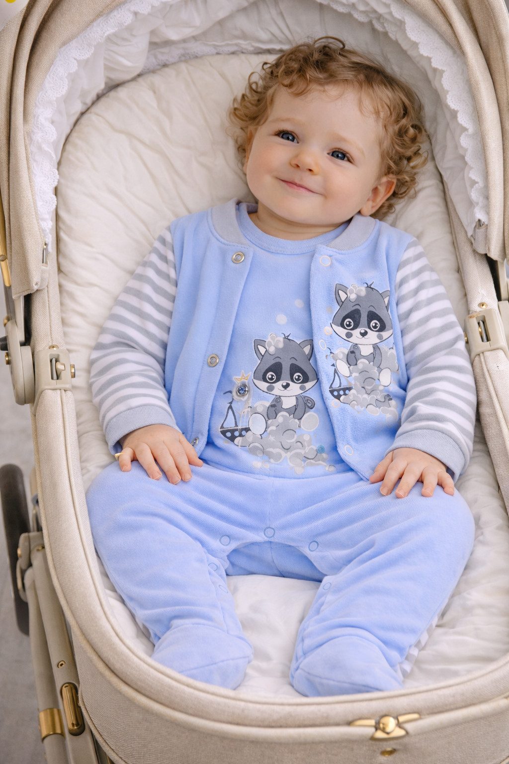 La Bortini Strampler Strampler und Hemdchen Set 2Tlg Baby Anzug in Blau (Erstlingsset 2-teilig, Anzug für Jungen) aus Baumwolle, 44 50 56 62 68 74