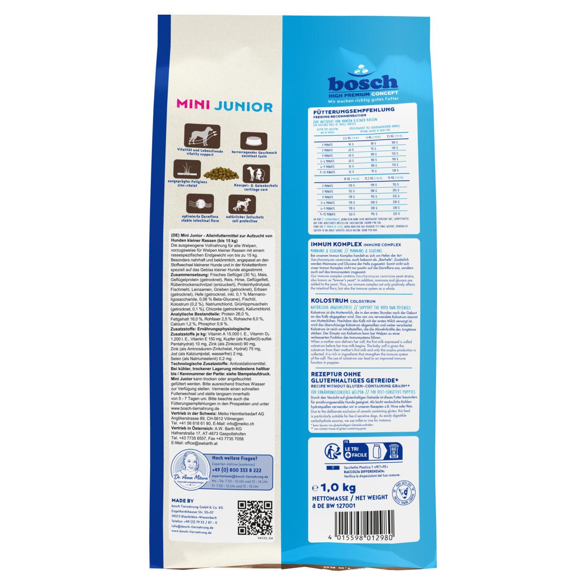 Bosch Petfood Mini Junior 1 kg, für: Hund