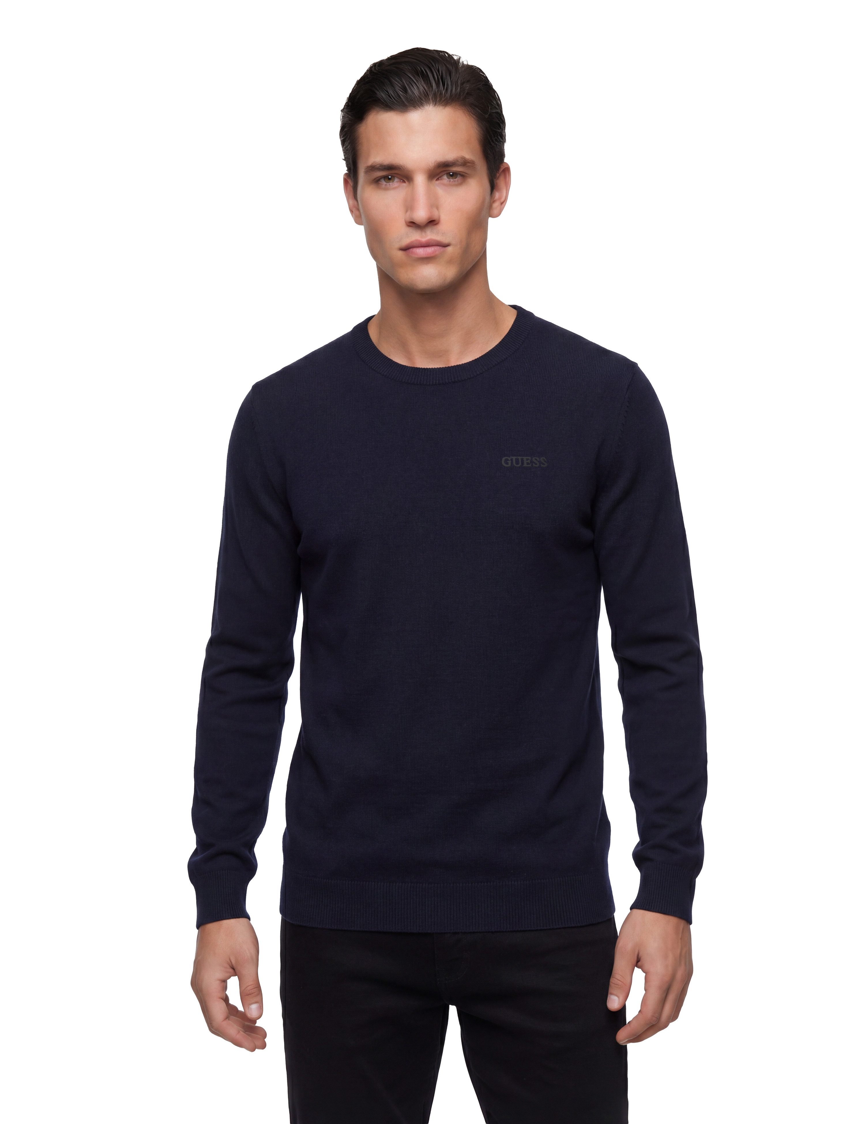 Guess Strickpullover MARCOS Reundhalsausschnitt, Feinstrick, Regular Fit