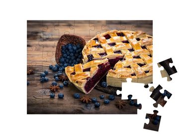 puzzleYOU Puzzle Frischer Blaubeerkuchen, 48 Puzzleteile, puzzleYOU-Kollektionen Kuchen