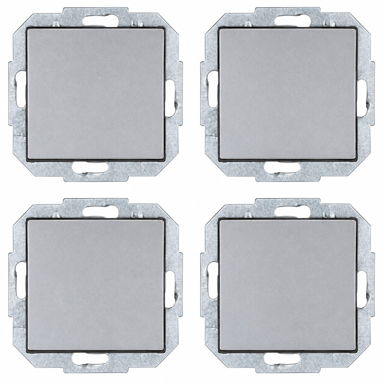 Kopp Lichtschalter 4X Klingeltaster ATHENIS Taster IP20 Universalschalter Klingelschalter, Unterputz Universaltaster Lichttaster Klingeltaster Tastschalter