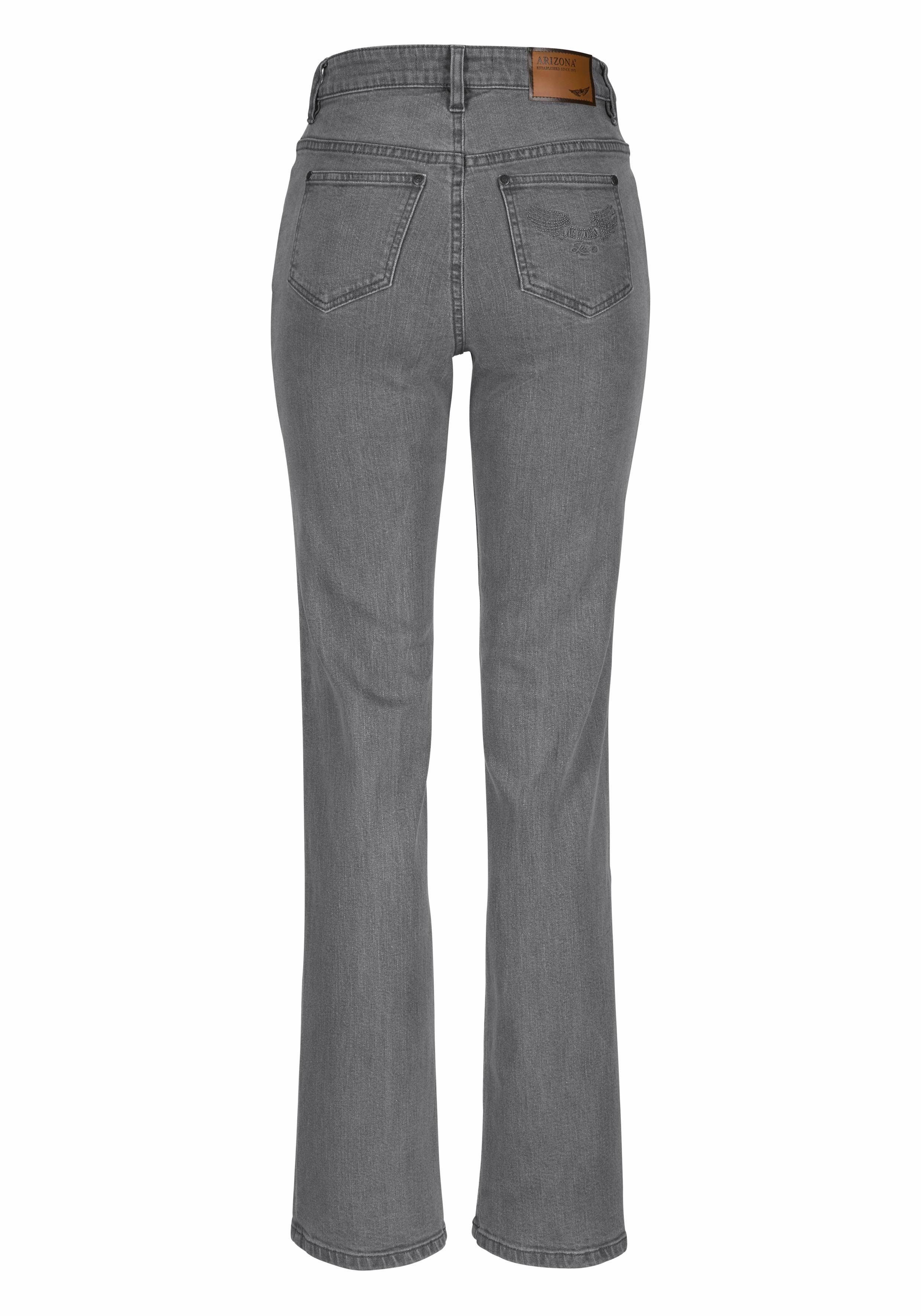 Arizona Bootcut-Jeans Comfort-Fit Waist High grey-used