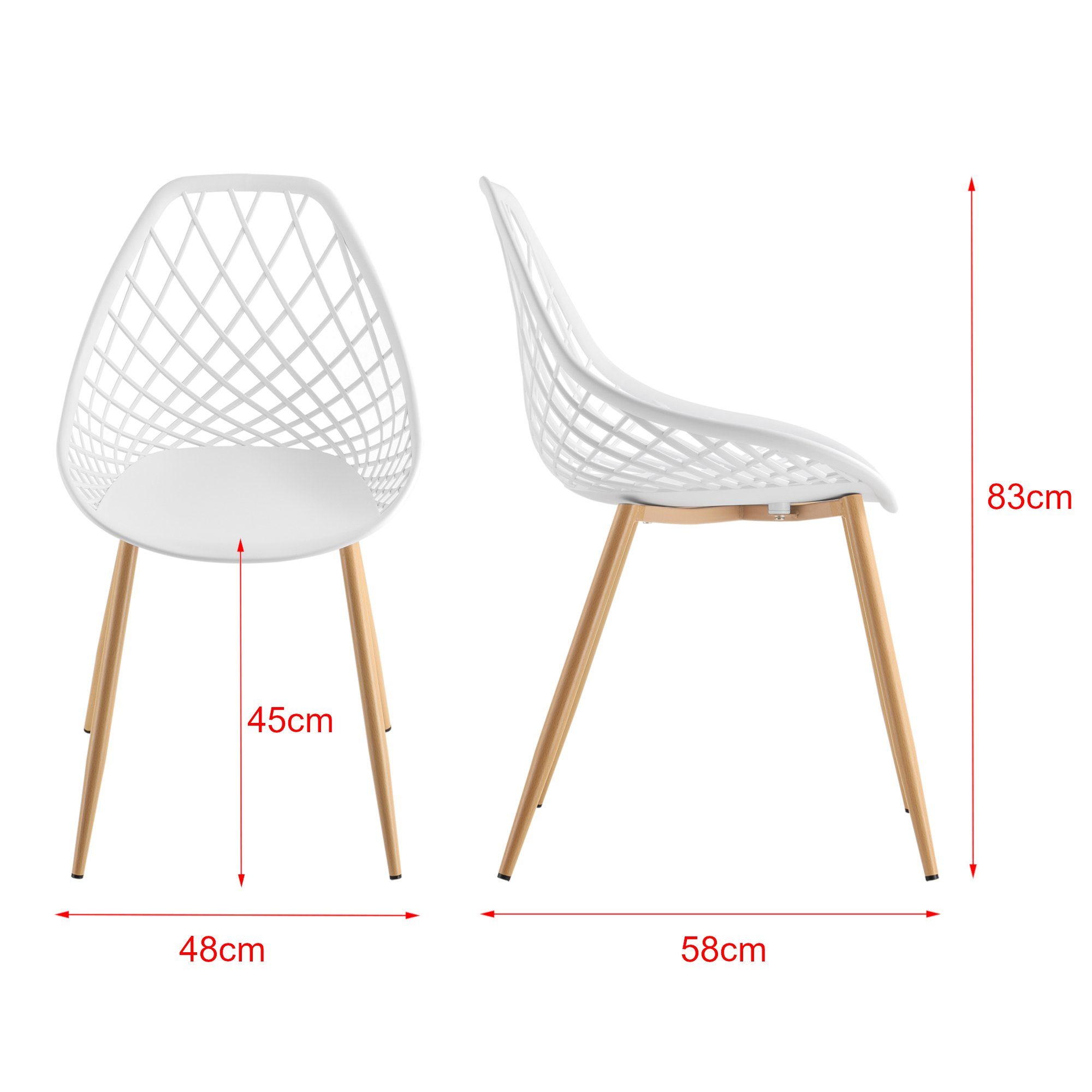 en.casa Esszimmerstuhl, »Warschau« aus Kunststoff [Weiß] - 48x58x83cm - im günstig online kaufen