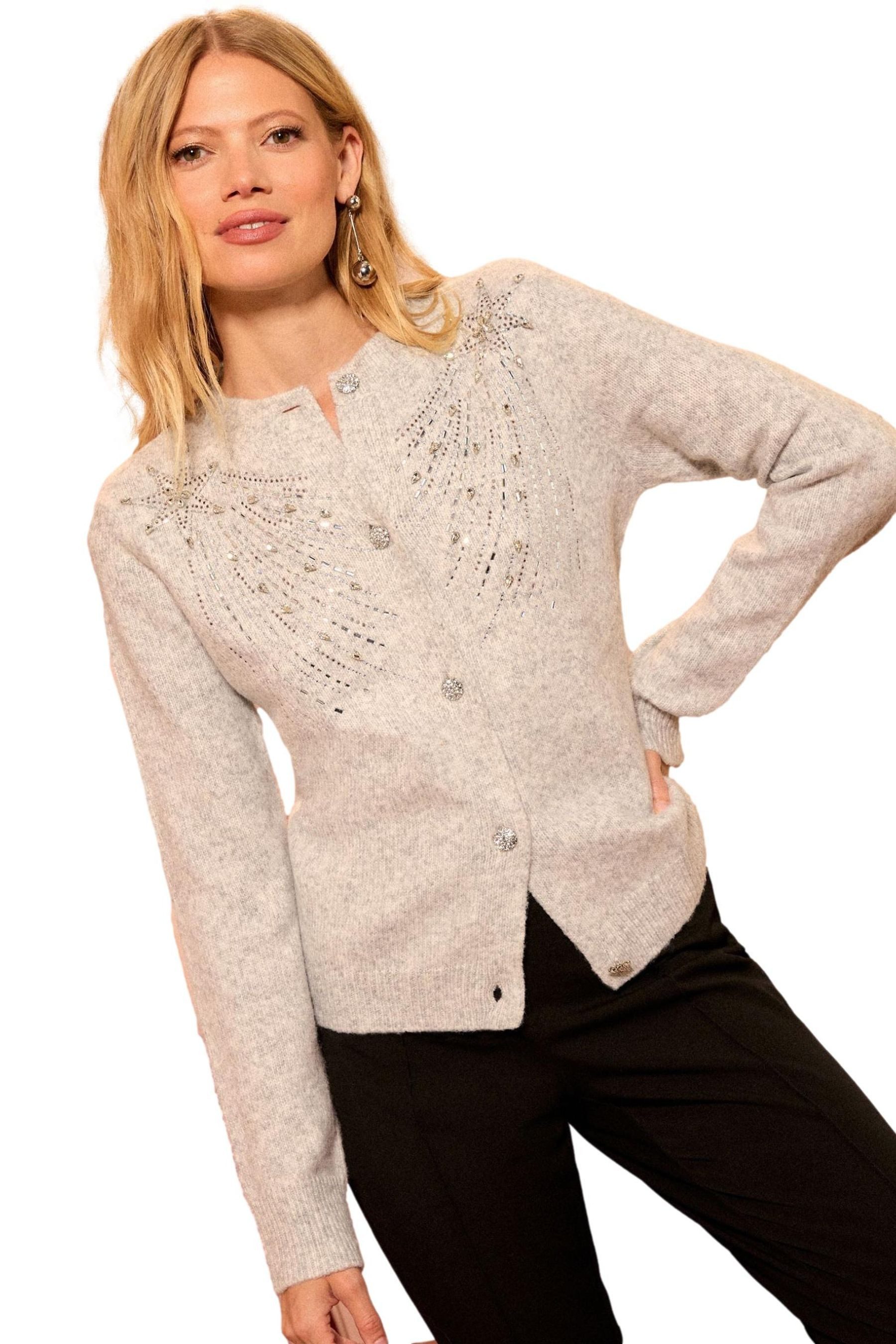 Love & Roses Strickjacke Liebe & Rosen Wollcardigan mit Knöpfen, Petite (1-tlg)